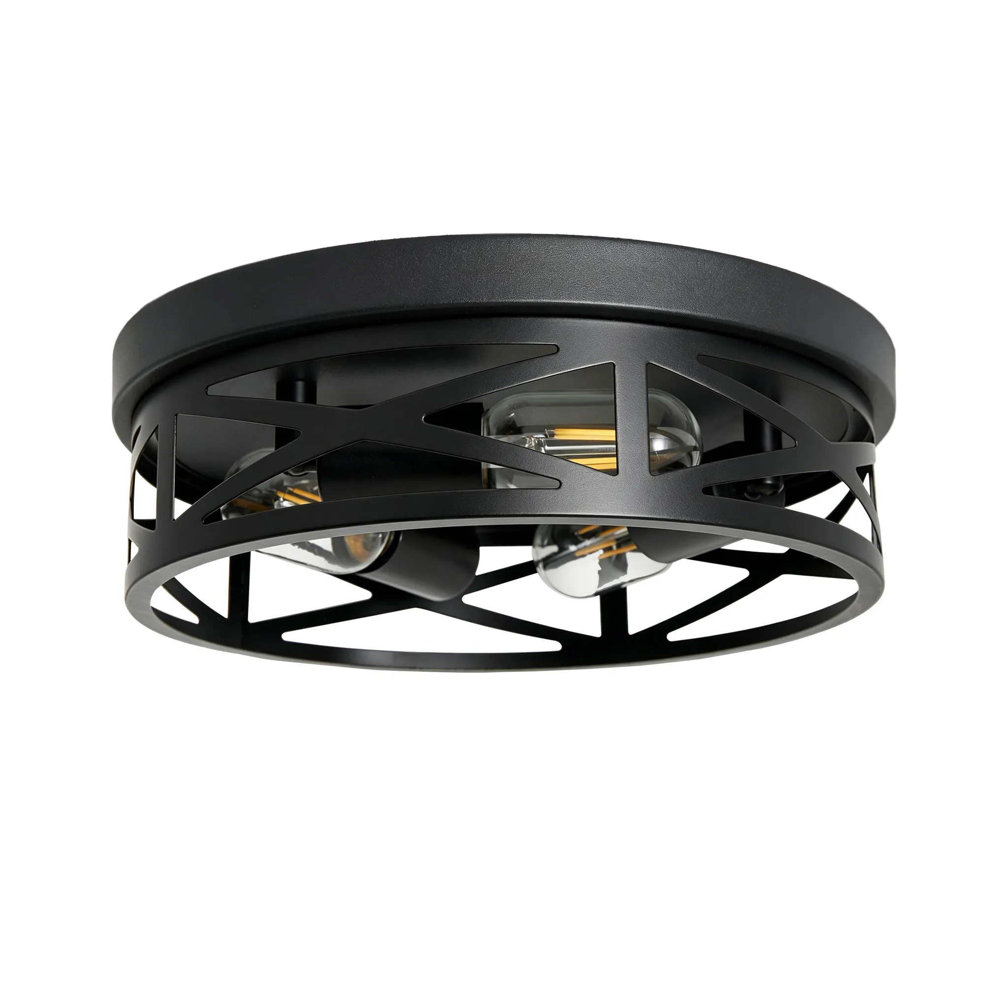 Industrial 3-Light Flush Mount Ceiling Light, 12.6 in (2-Pack), image 10 of 11