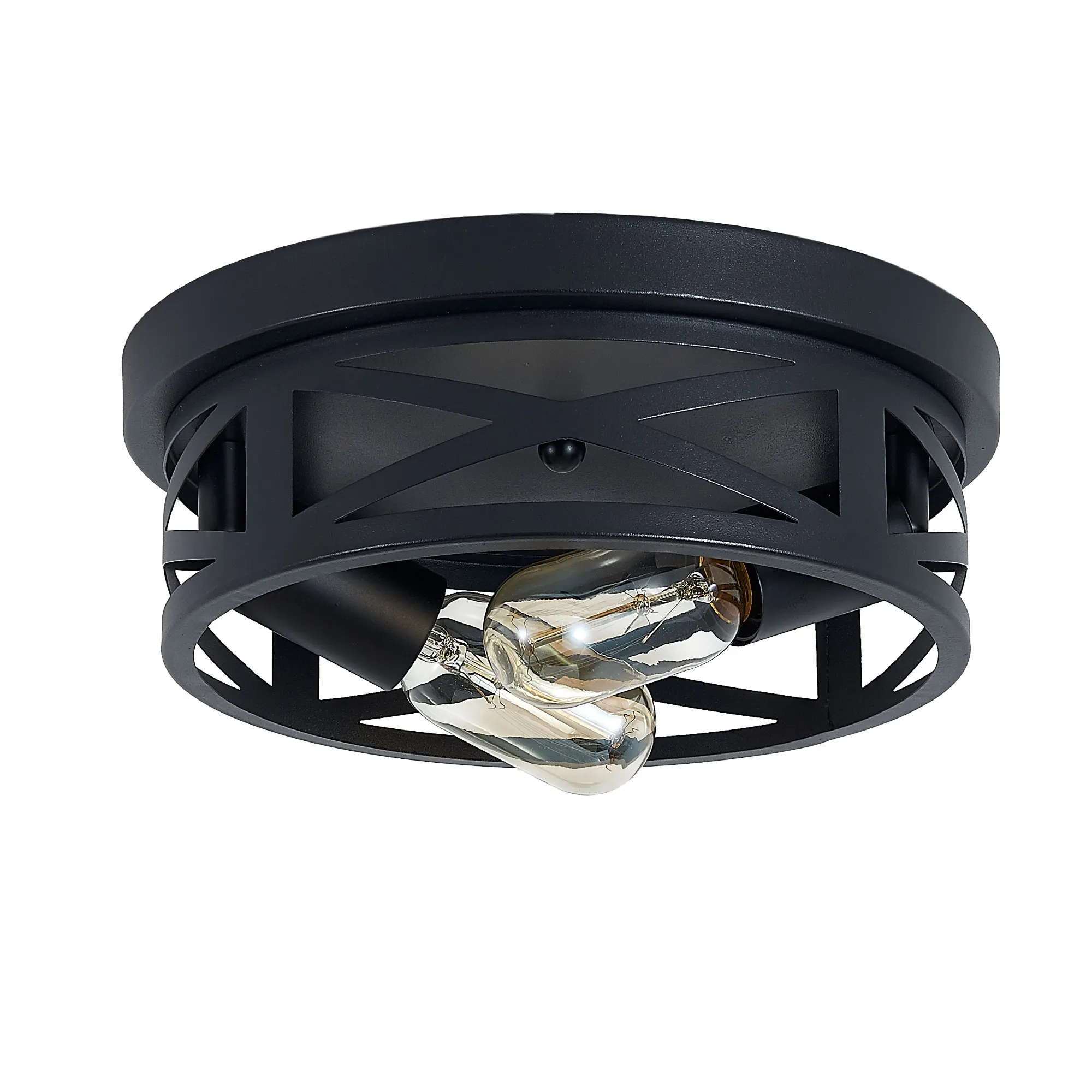 Industrial 2-Light Flush Mount Ceiling Light, 10.8 in (2-Pack), image 10 of 11
