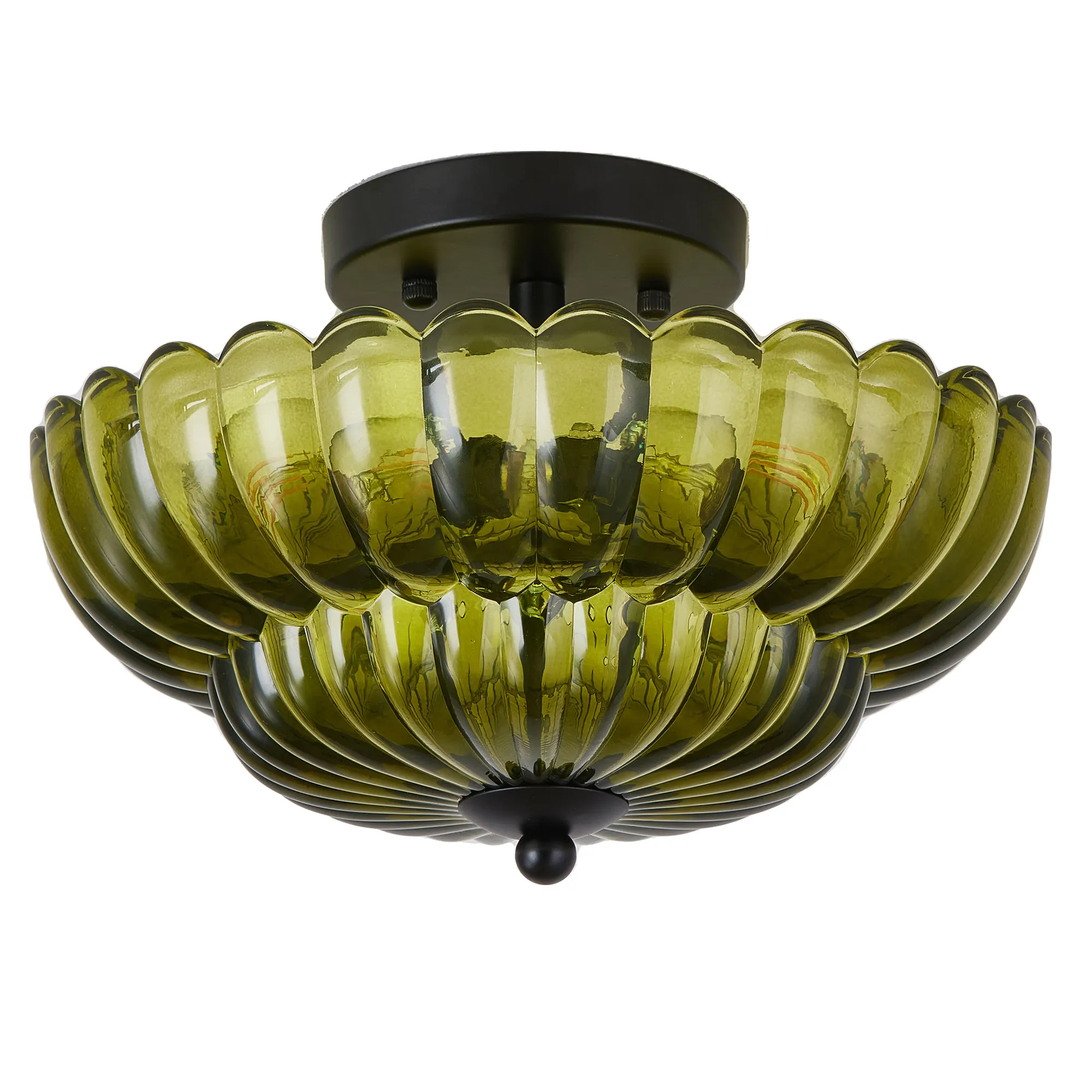 Vintage 3-Light Glass Semi-Flush Mount Ceiling Light, 11.8 in, image 7 of 10