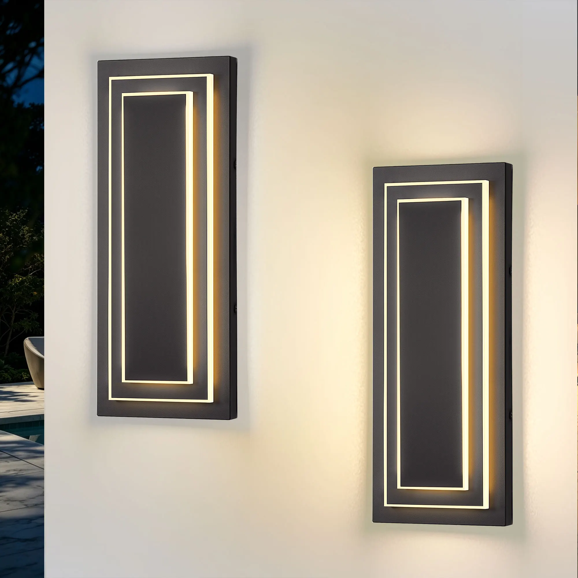 Black Outdoor Wall Light, 15.8 in (2-Pack), image 2 of 10