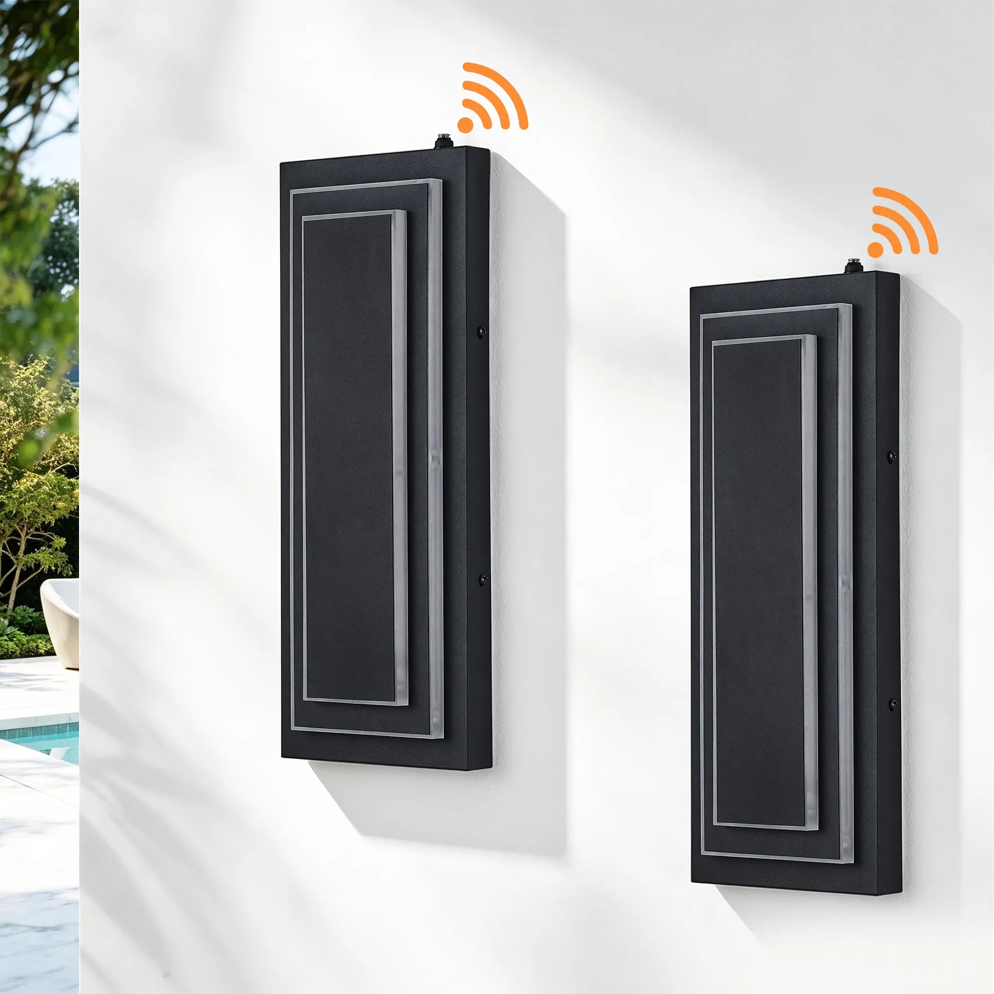 Black Outdoor Wall Light, 15.8 in · Dusk-to-Dawn (2-Pack), image 2 of 10