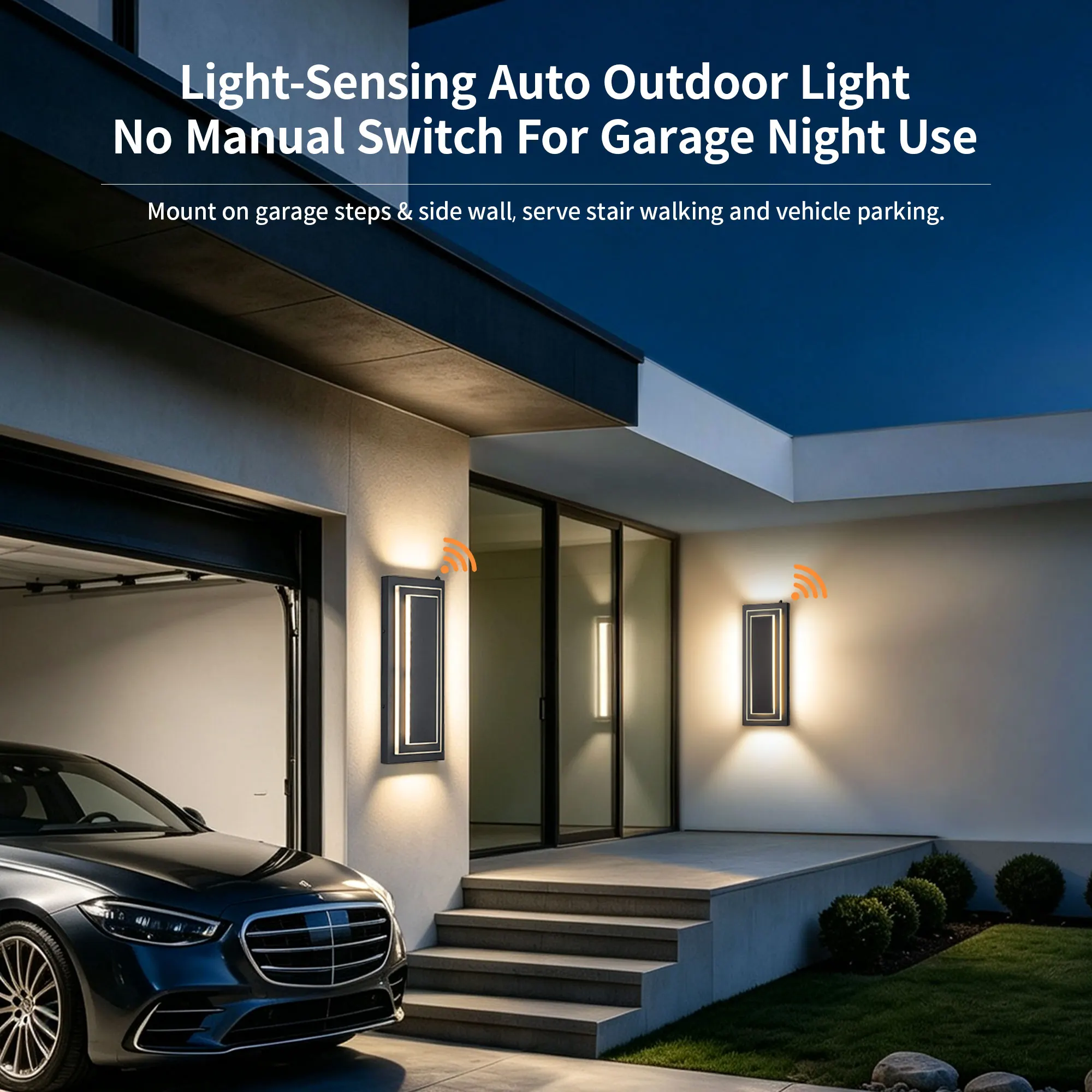 Black Outdoor Wall Light, 15.8 in · Dusk-to-Dawn (2-Pack), image 3 of 10