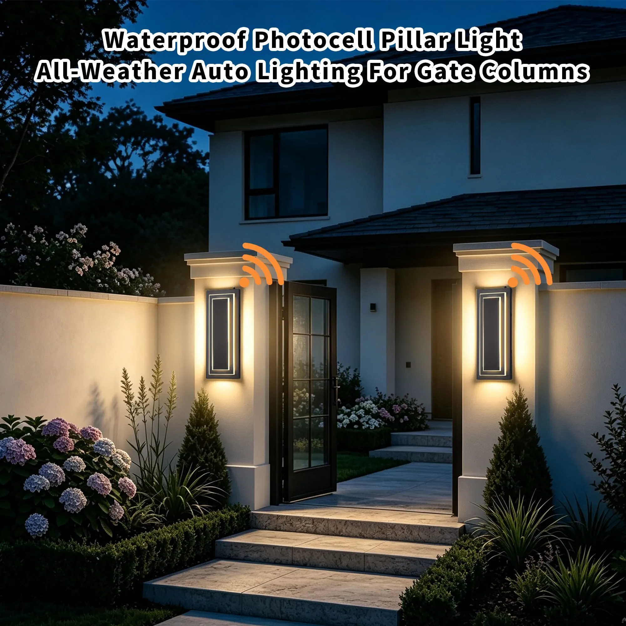 Black Outdoor Wall Light, 15.8 in · Dusk-to-Dawn (2-Pack), image 4 of 10