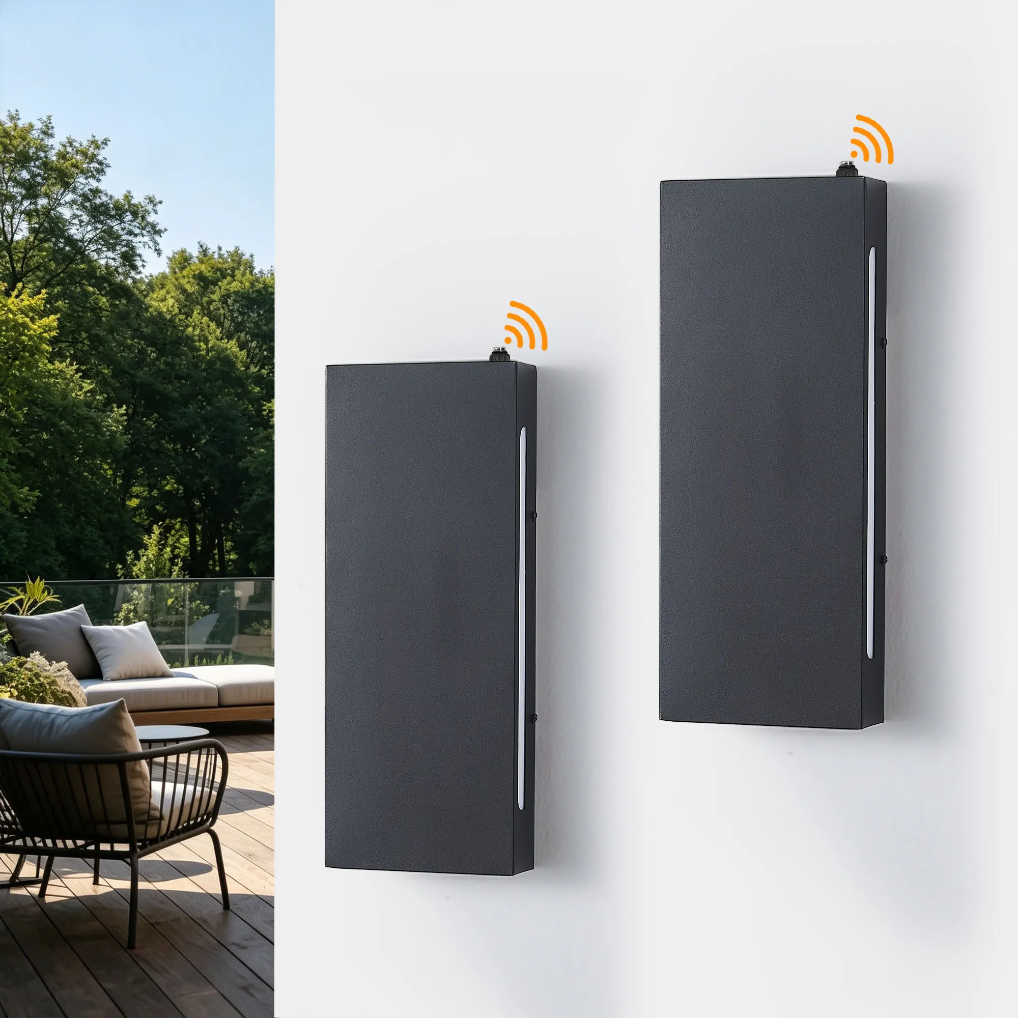 Black 4-Light Outdoor Wall Light, 15.7 in · Dusk-to-Dawn (2-Pack), image 2 of 10