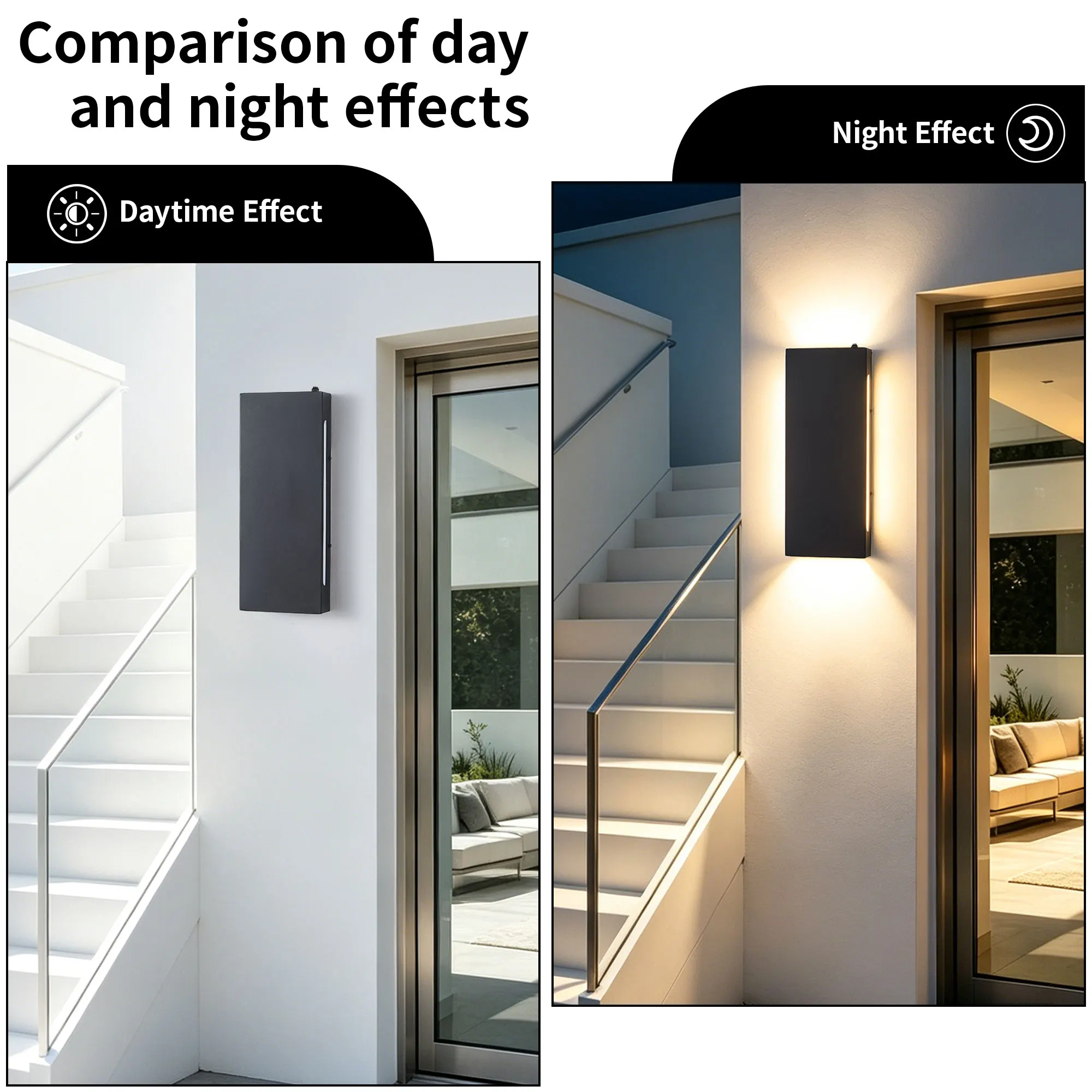 Black 4-Light Outdoor Wall Light, 15.7 in · Dusk-to-Dawn (2-Pack), image 5 of 10