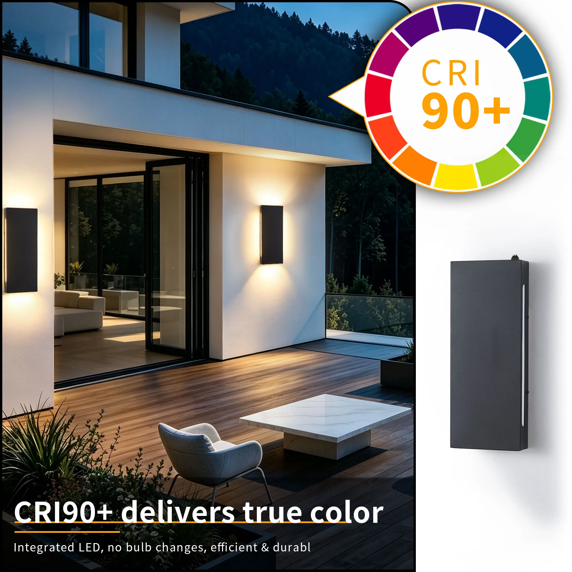Black 4-Light Outdoor Wall Light, 15.7 in · Dusk-to-Dawn (2-Pack), image 6 of 10