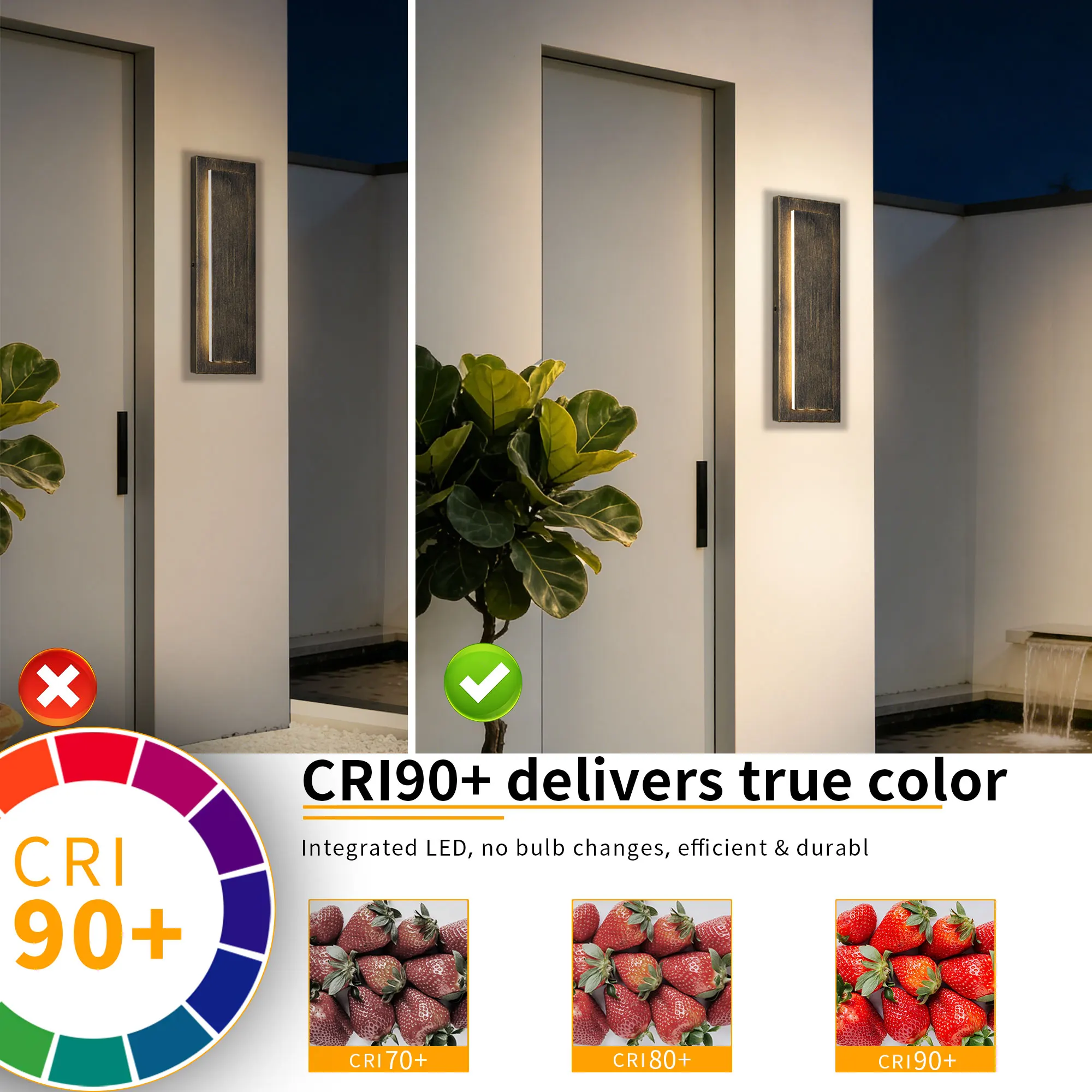 Outdoor Wall Light, 15.7 in · Integrated LED (2-Pack), image 3 of 9