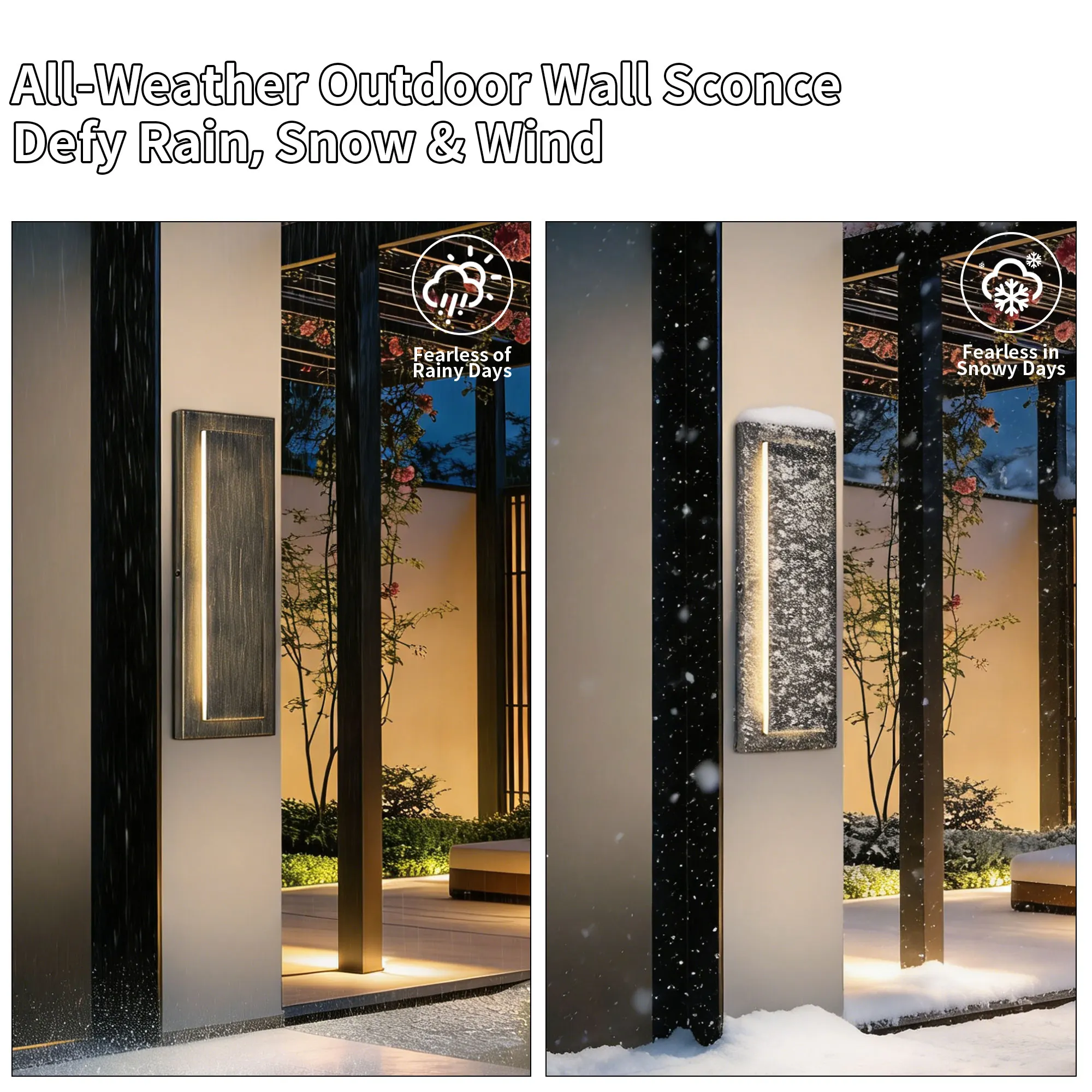 Outdoor Wall Light, 15.7 in · Integrated LED (2-Pack), image 8 of 9