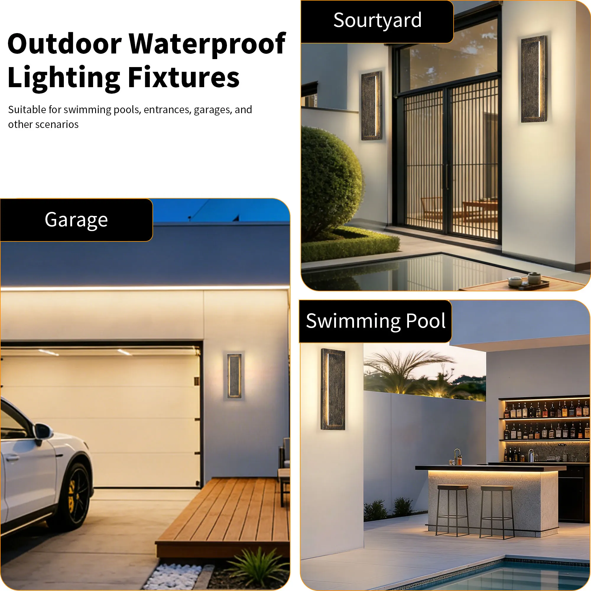 Outdoor Wall Light, 15.7 in · Integrated LED (2-Pack), image 9 of 9