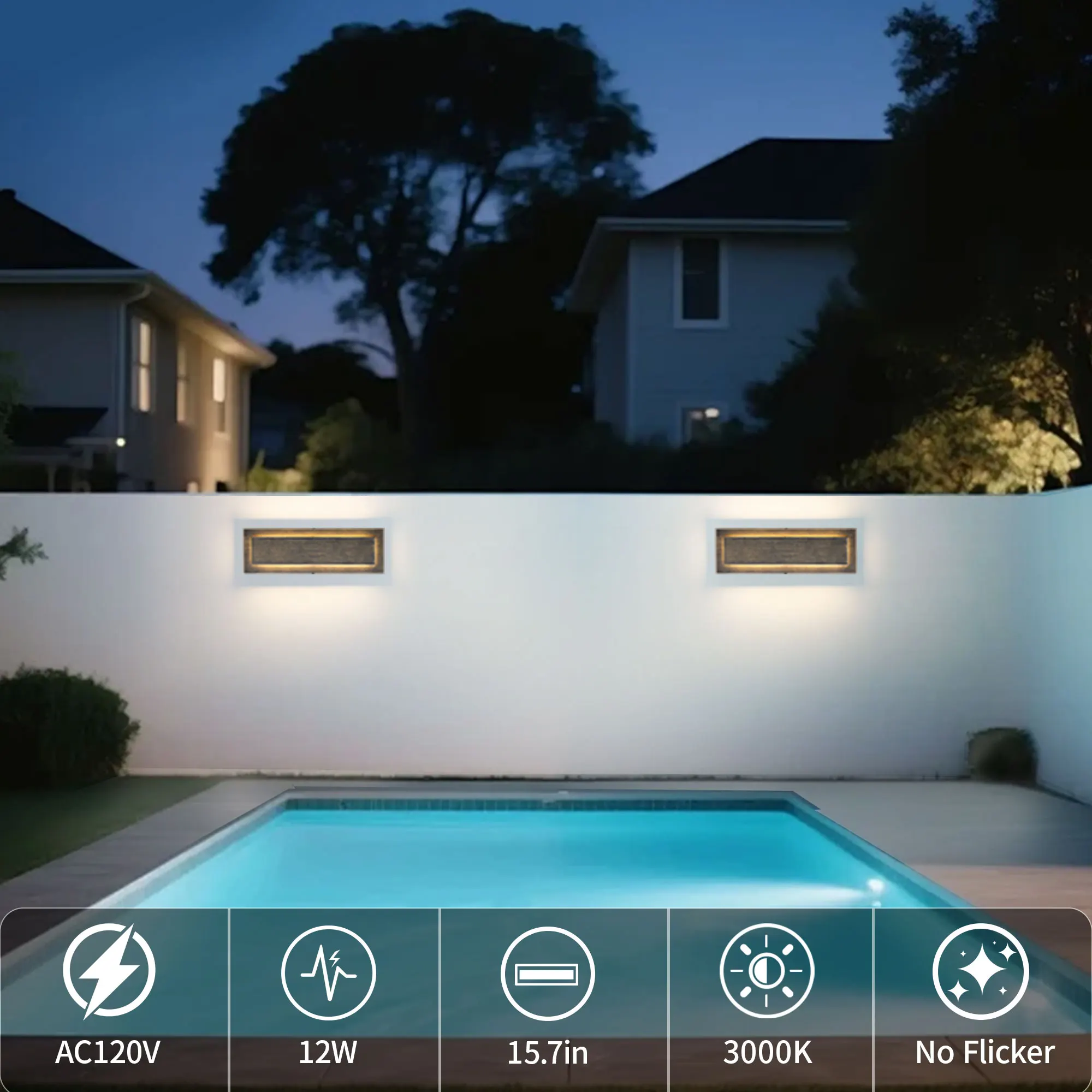Outdoor Wall Light, 15.7 in · Integrated LED (2-Pack), image 5 of 9