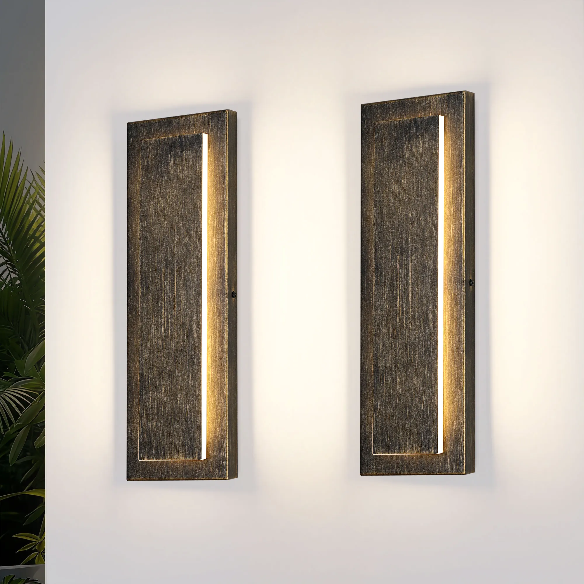 Outdoor Wall Light, 15.7 in · Integrated LED (2-Pack)
