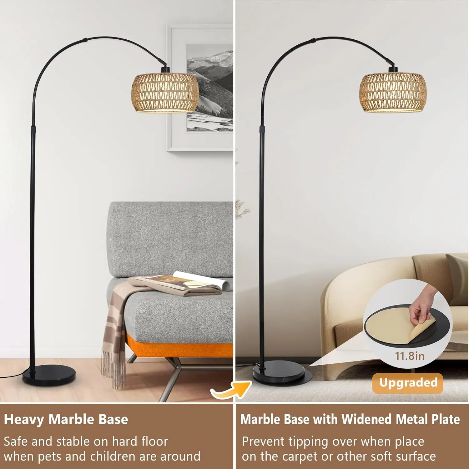 Farmhouse Black Floor Lamp, 72.8 in · Dimmable, image 2 of 9