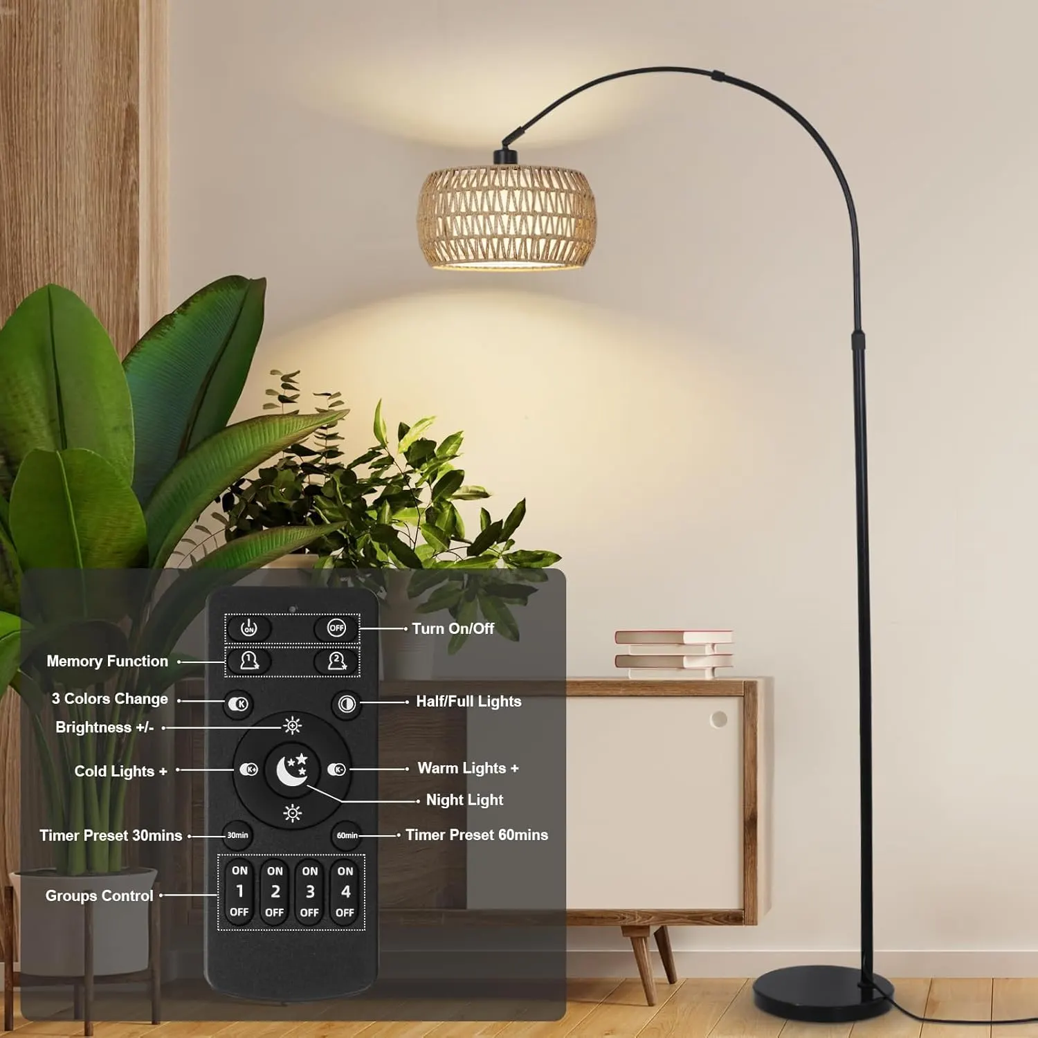 Farmhouse Black Floor Lamp, 72.8 in · Dimmable, image 5 of 9