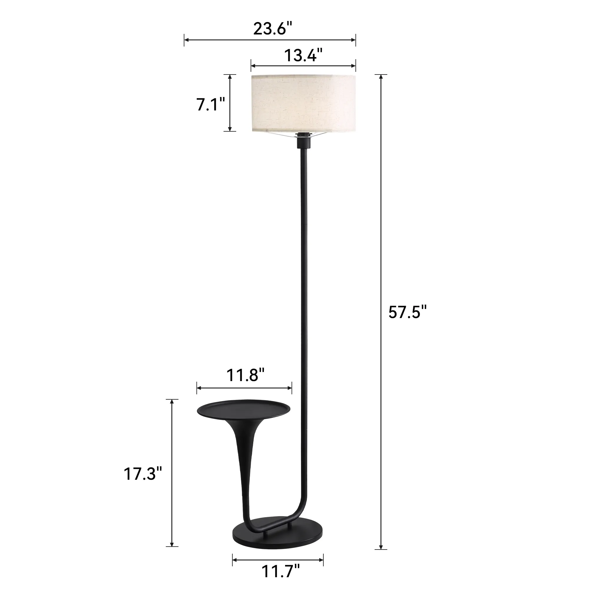 Vintage Floor Lamp, 57.5 in · Dimmable, image 5 of 6