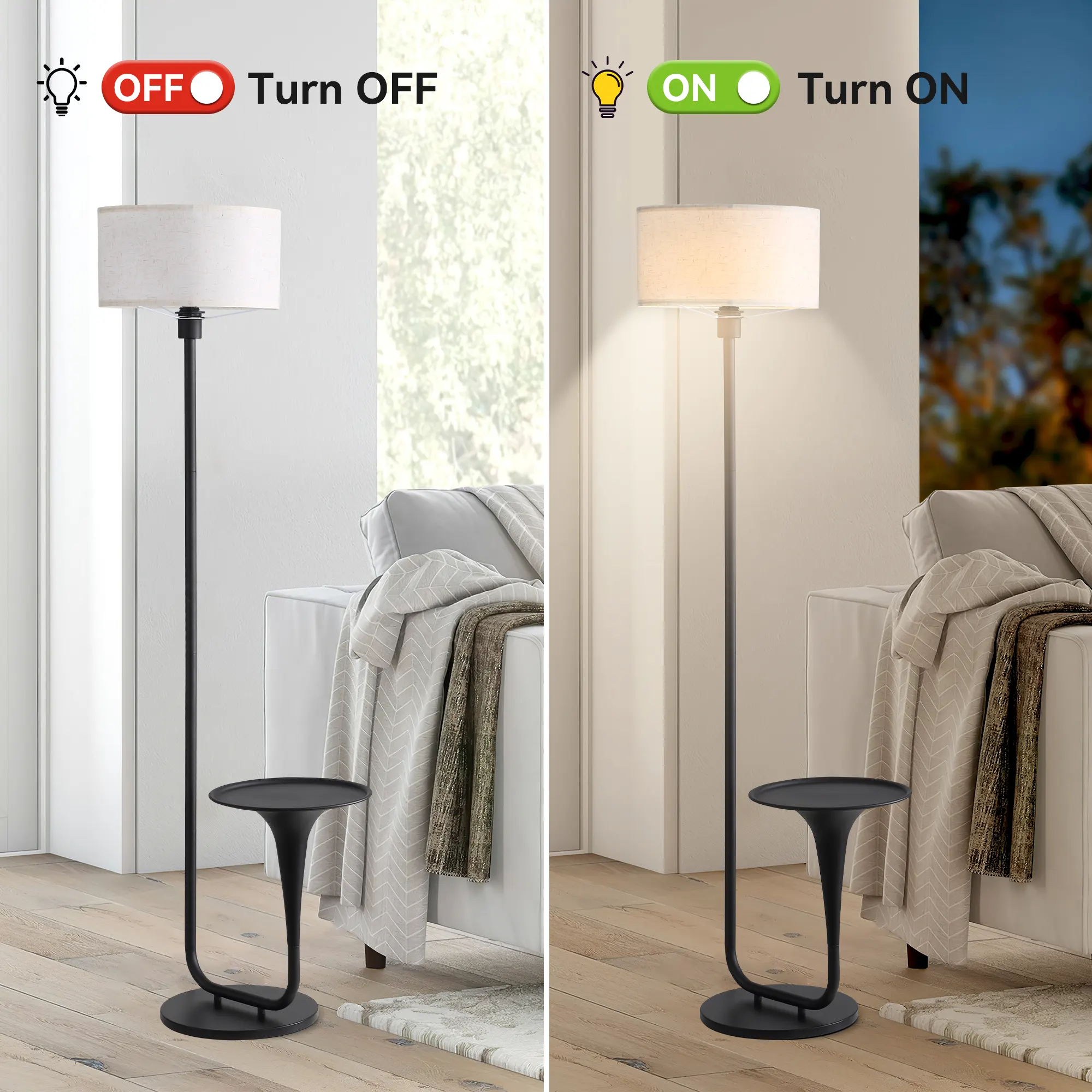 Vintage Floor Lamp, 57.5 in · Dimmable, image 3 of 6