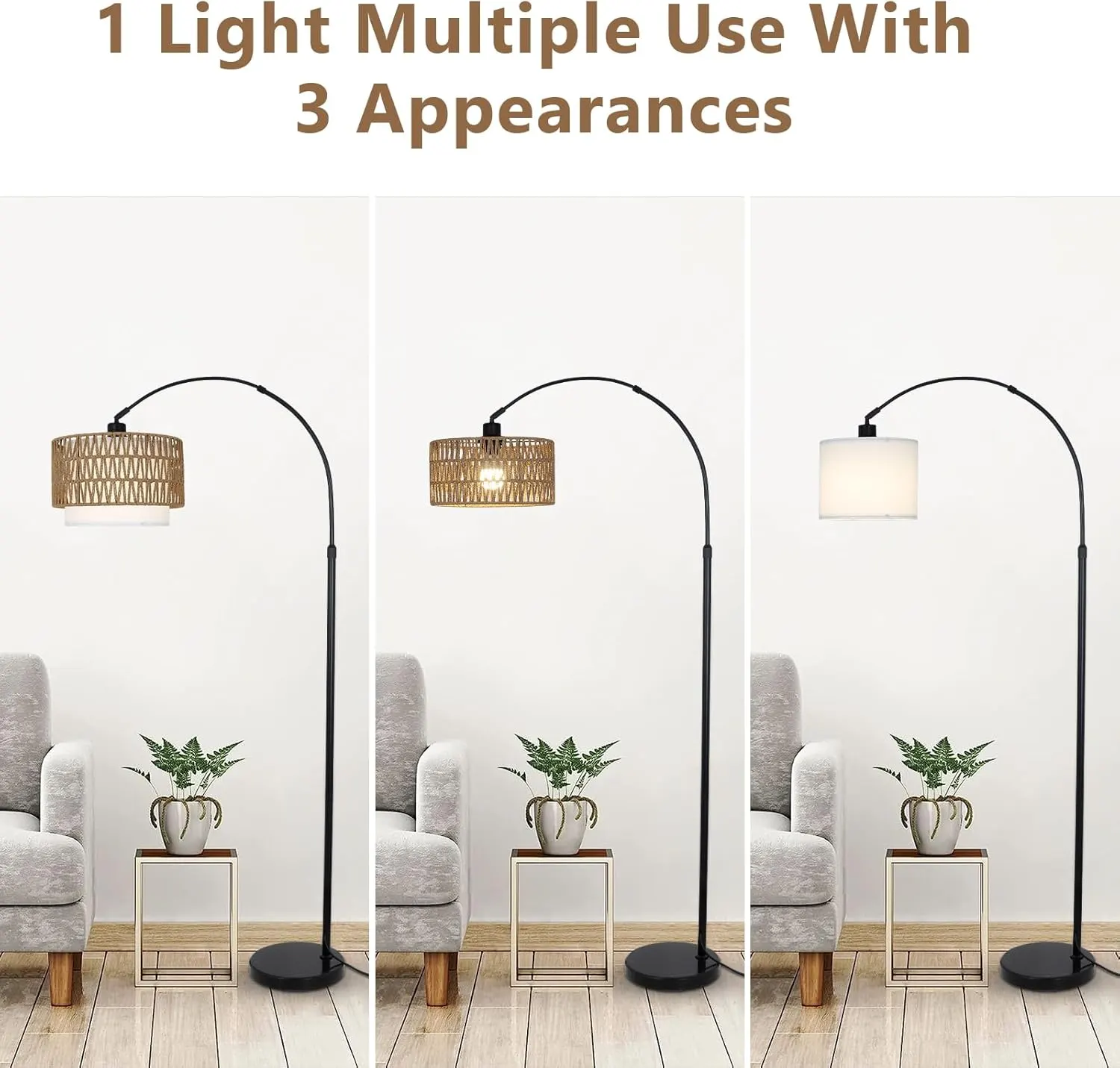 Black Linen Floor Lamp, image 6 of 9