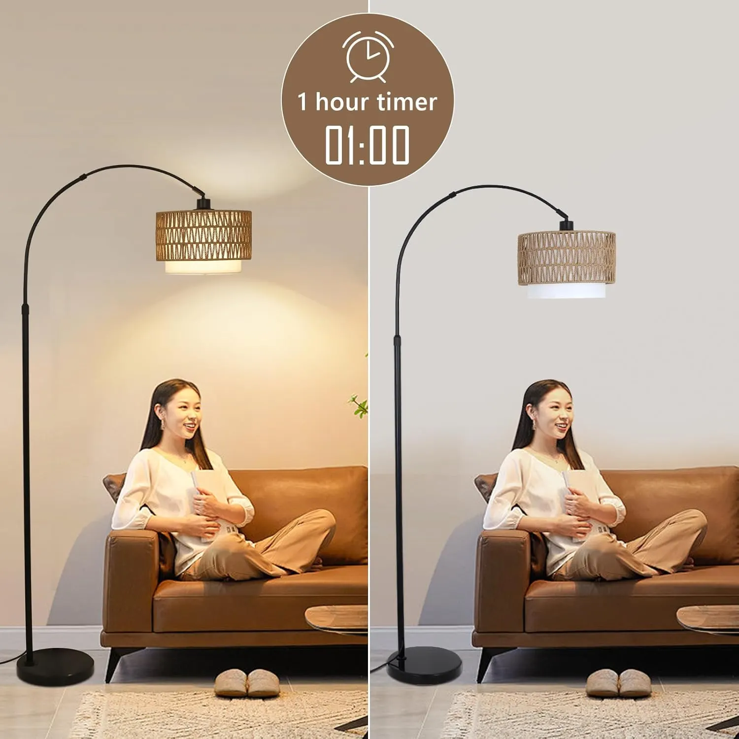 Black Linen Floor Lamp, image 7 of 9
