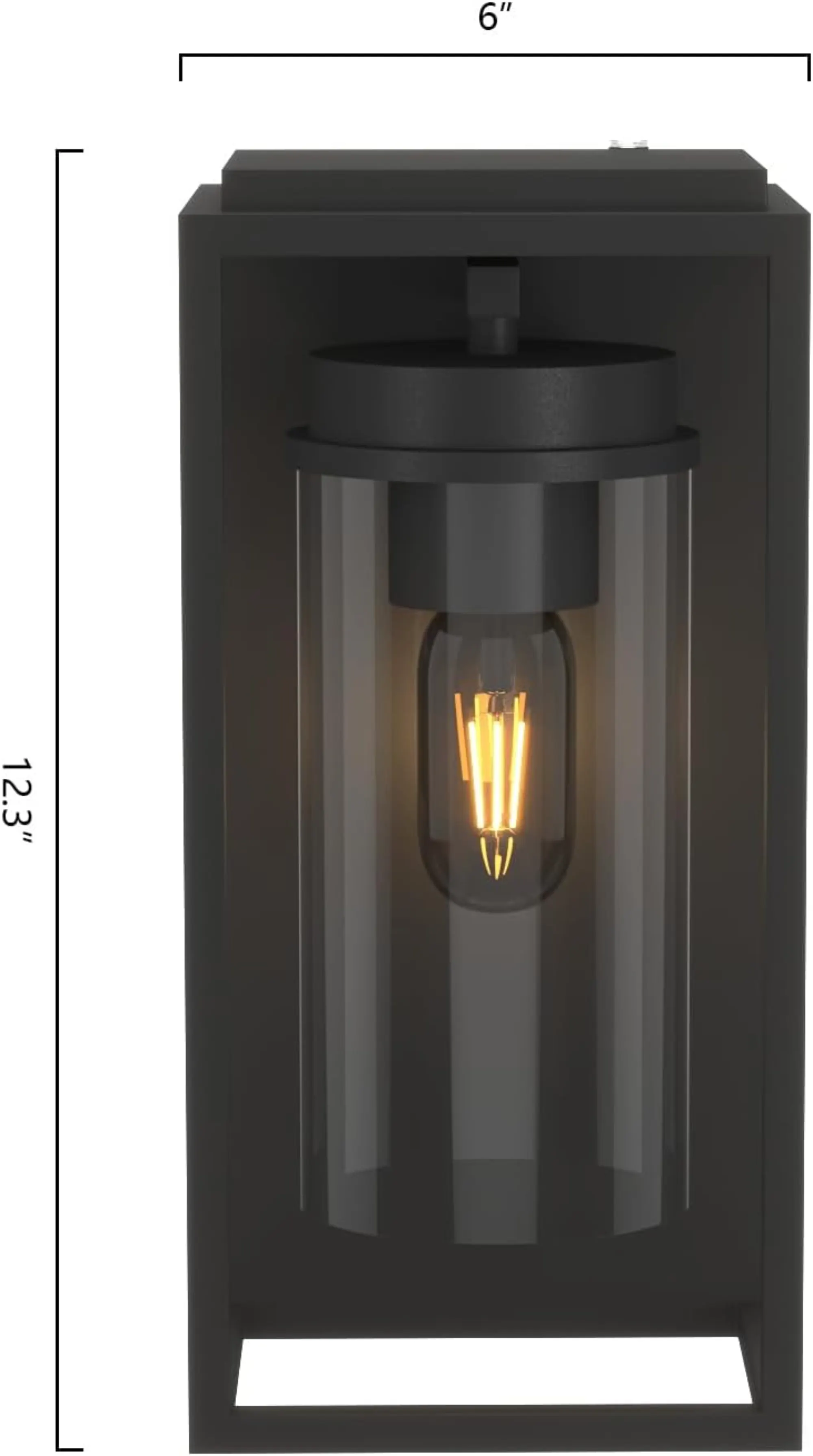 Modern Black Outdoor Wall Light, 12.4 in · Dusk-to-Dawn, image 3 of 6