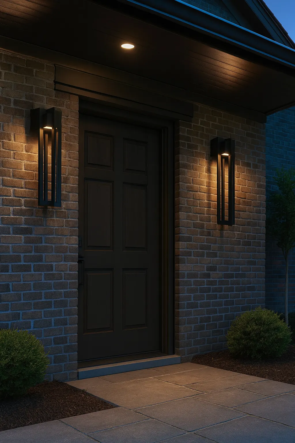 Matte Black Outdoor Wall Light, 13 in · Integrated LED