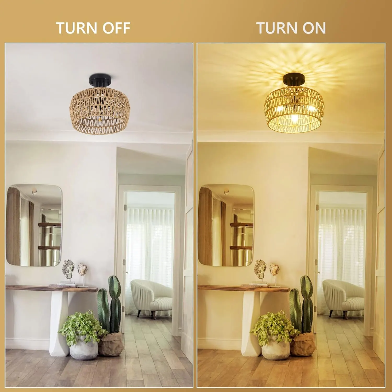 3-Light Semi-Flush Mount Ceiling Light, image 3 of 7