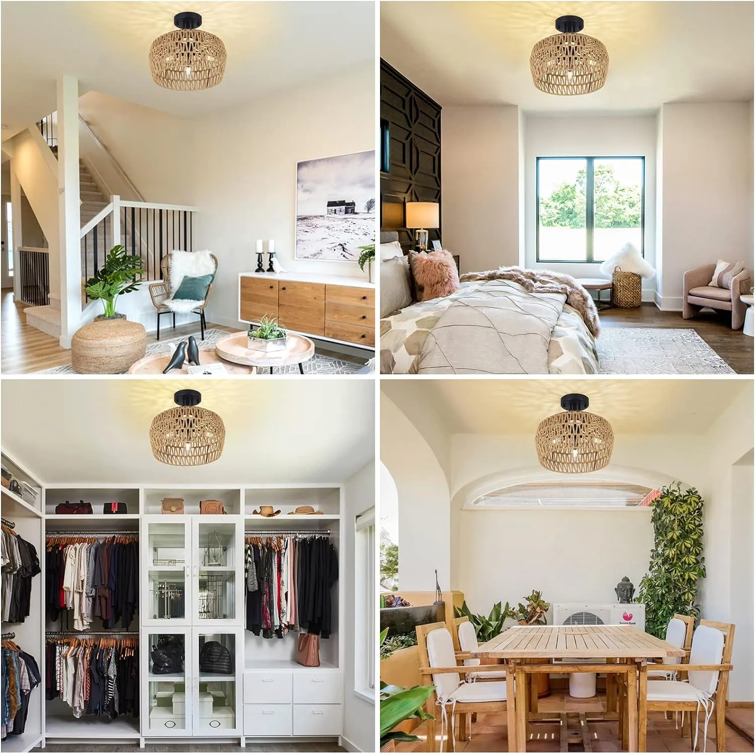 3-Light Semi-Flush Mount Ceiling Light, image 4 of 7
