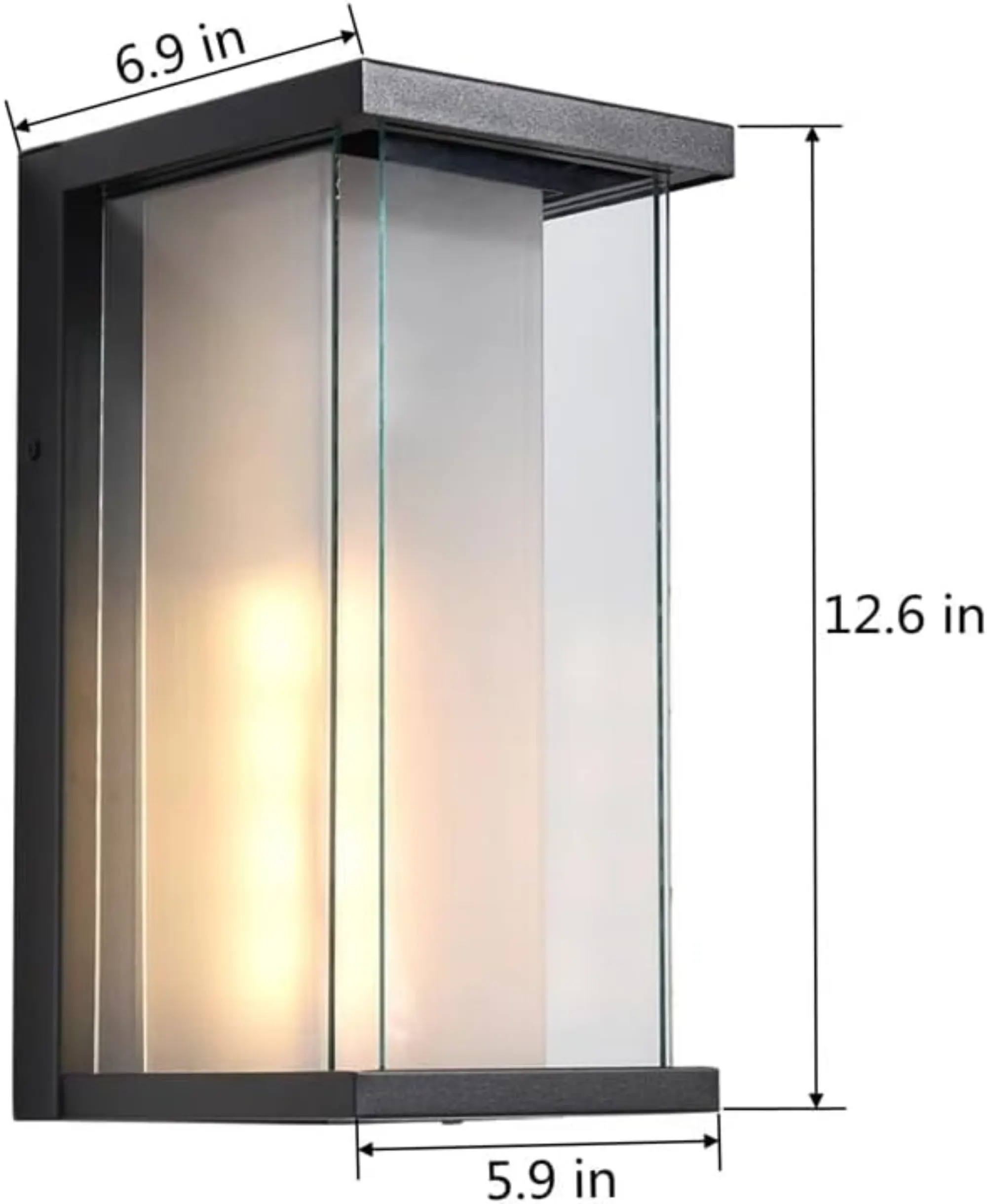 Modern Black Outdoor Wall Light, 13.3 in · Dusk-to-Dawn (2-Pack), image 4 of 8