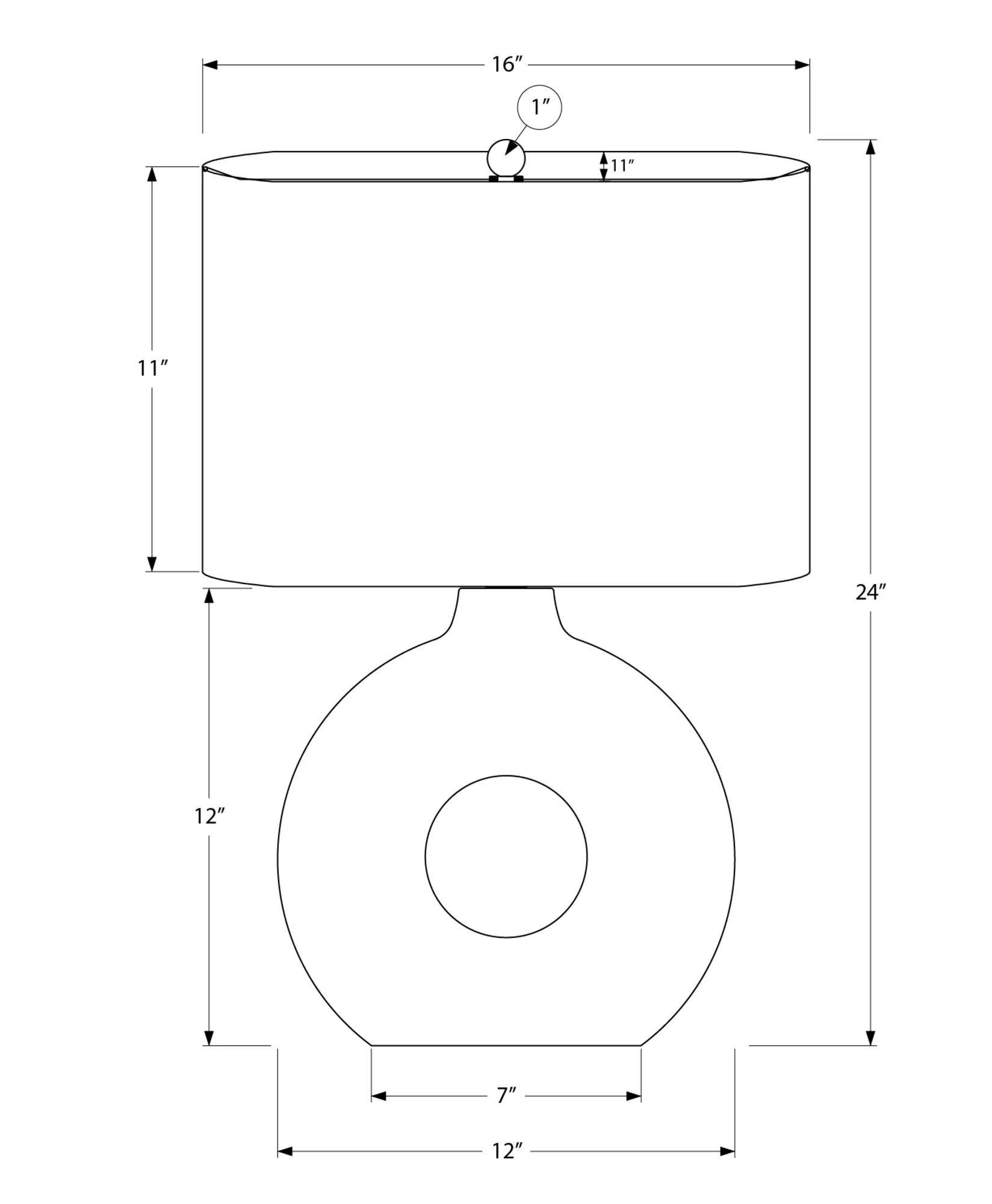 Modern Ceramic Table Lamp, 24 in, image 3 of 3