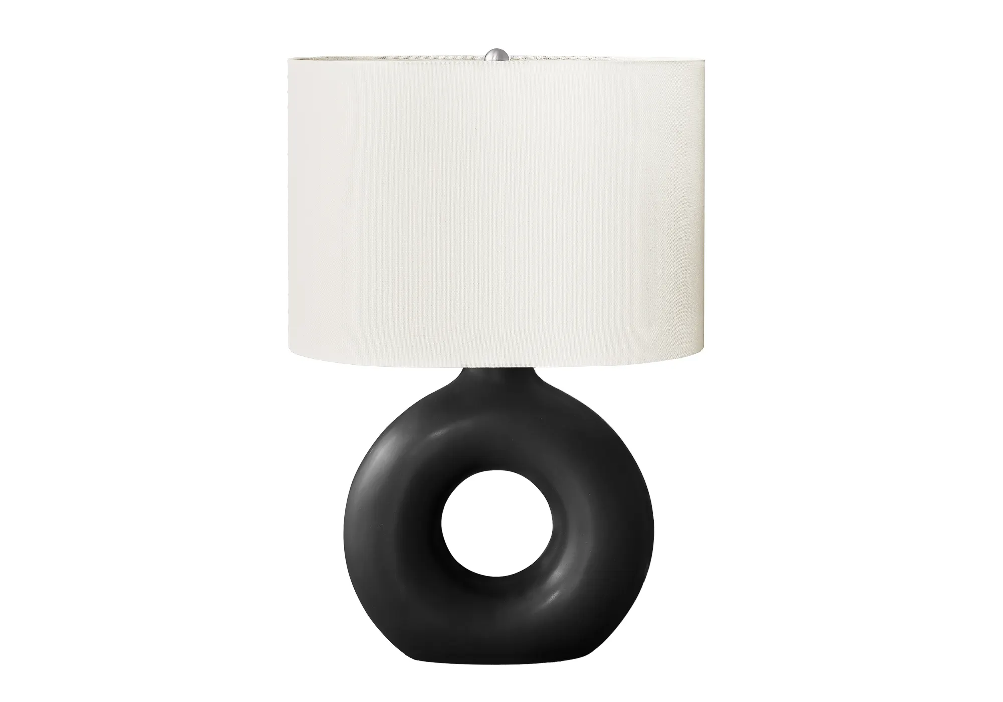 Modern Black Ceramic Table Lamp, 24 in, image 2 of 3