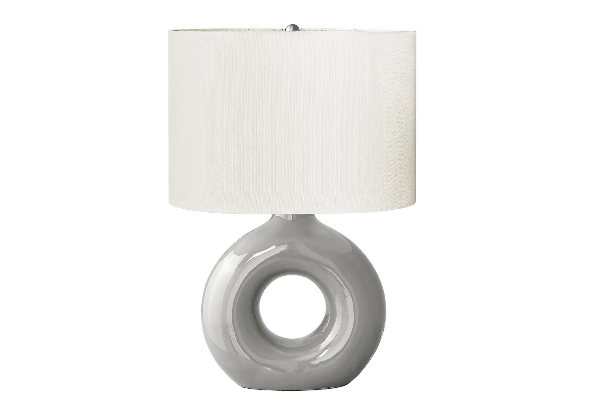 Modern Grey Ceramic Table Lamp, 24 in, image 2 of 3