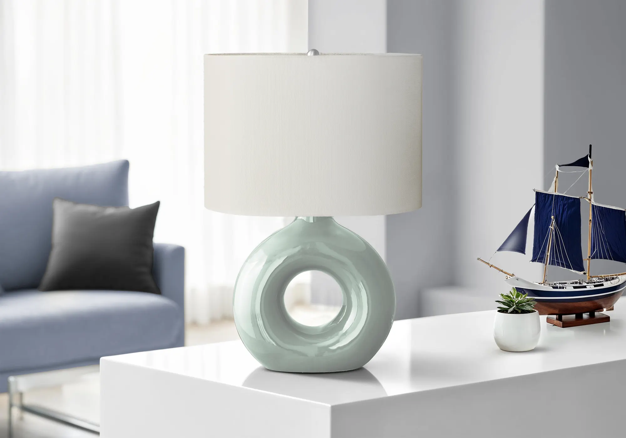 Modern Ceramic Table Lamp, 24 in