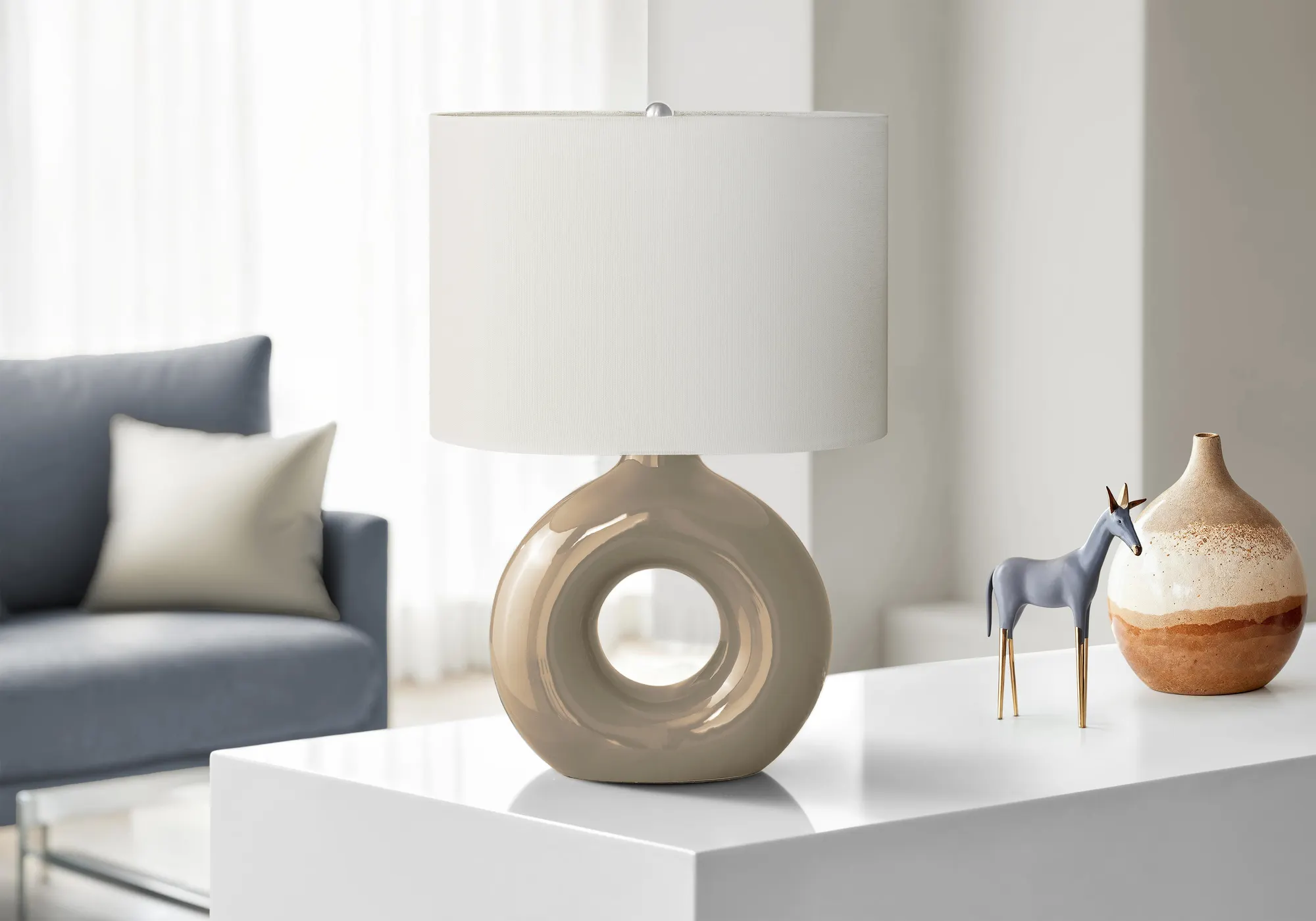 Modern Ceramic Table Lamp, 24 in