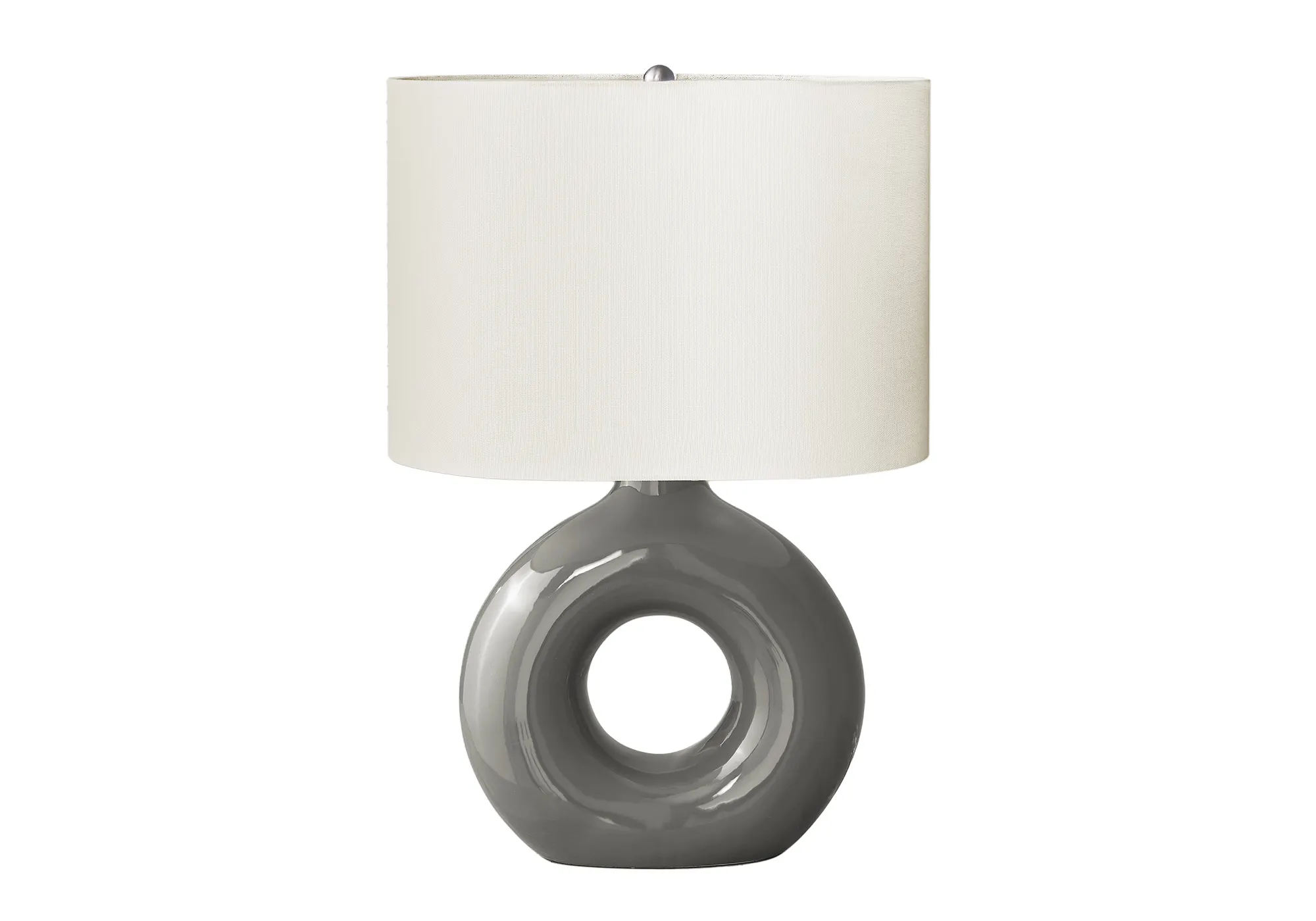 Modern Grey Ceramic Table Lamp, 24 in, image 2 of 3