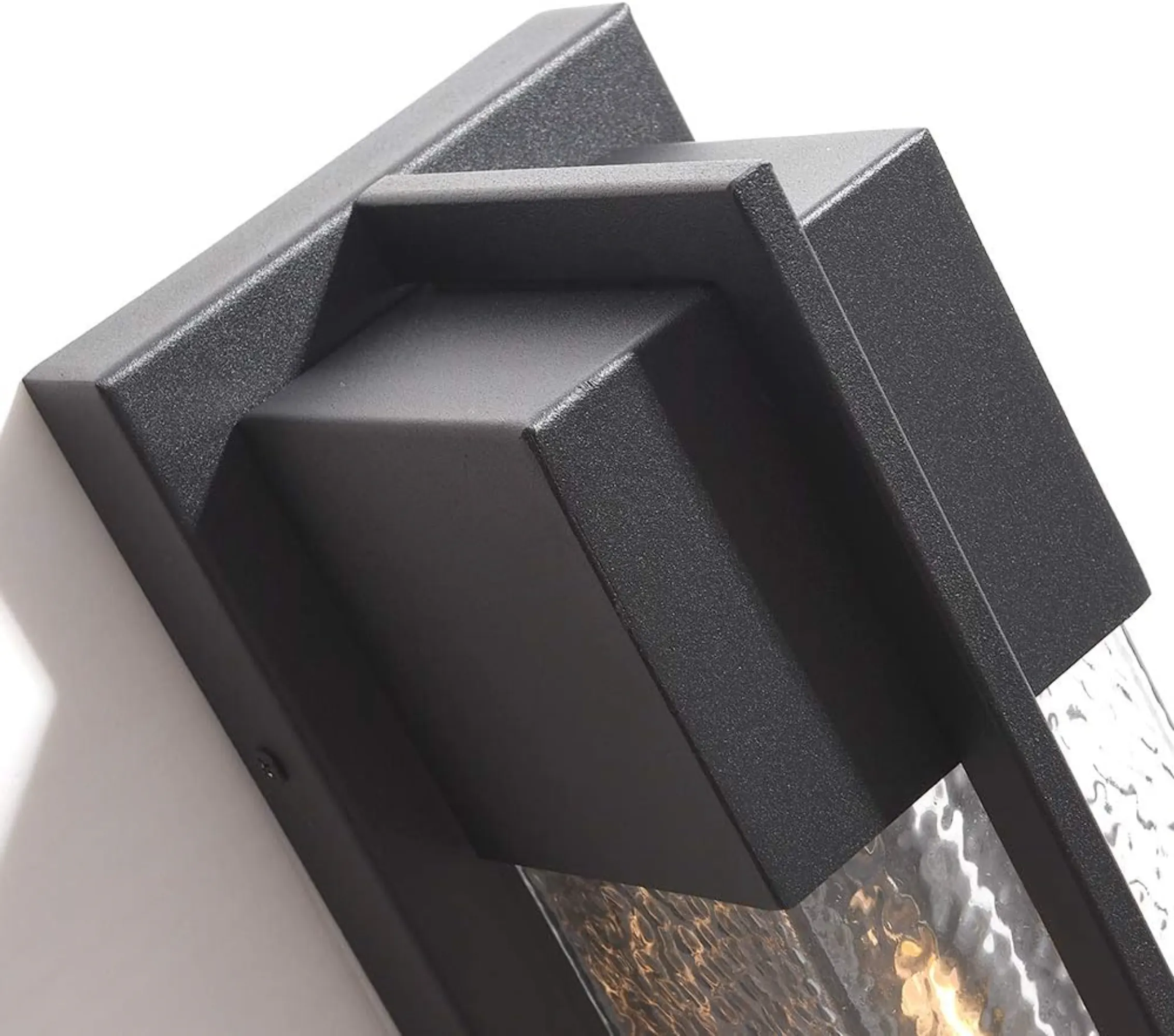 Black Glass Outdoor Wall Light, 13 in · Dusk-to-Dawn (2-Pack), image 4 of 7