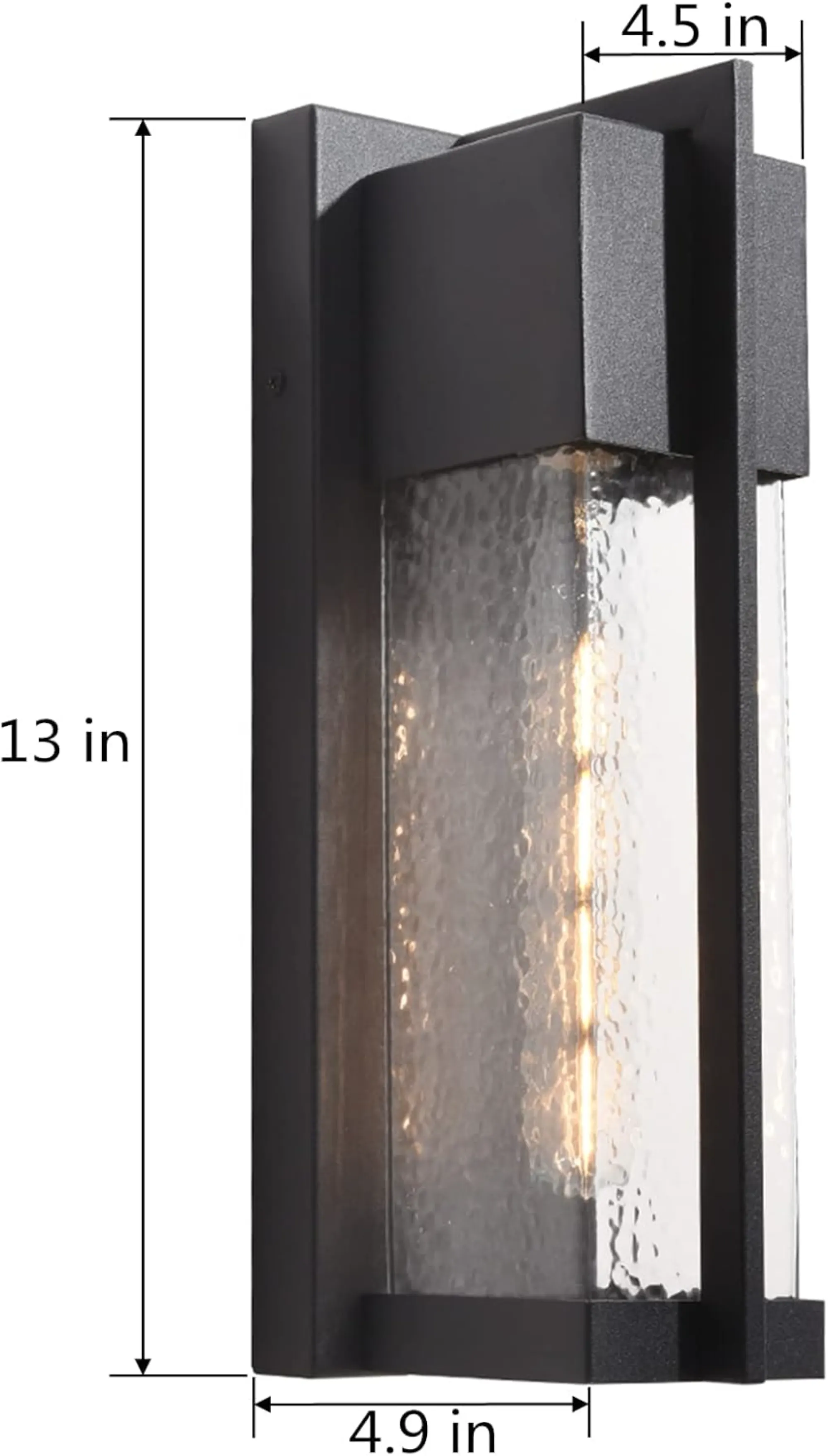Black Glass Outdoor Wall Light, 13 in · Dusk-to-Dawn (2-Pack), image 6 of 7