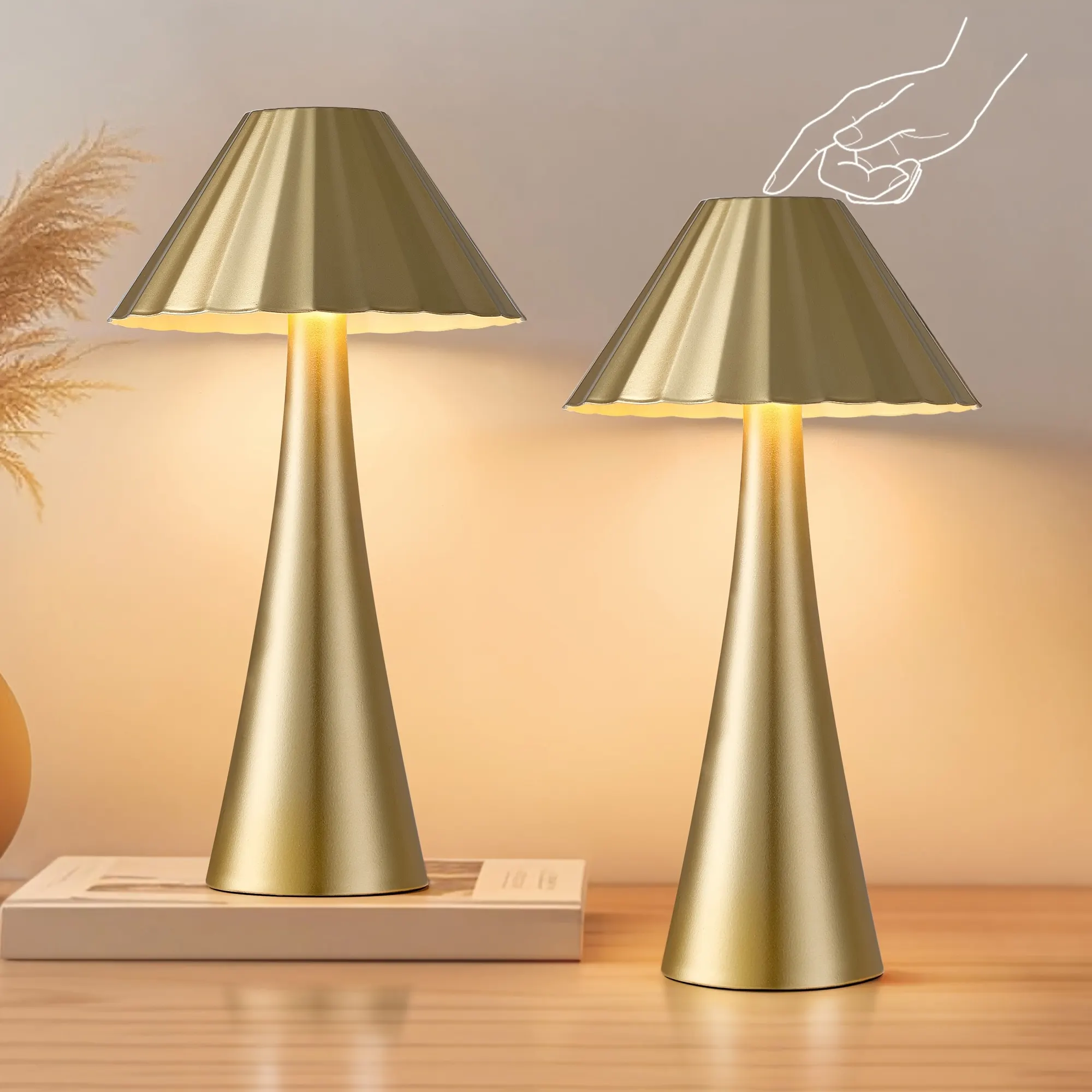 Modern Gold Desk Lamp, 10.5 in · Dimmable (2-Pack)