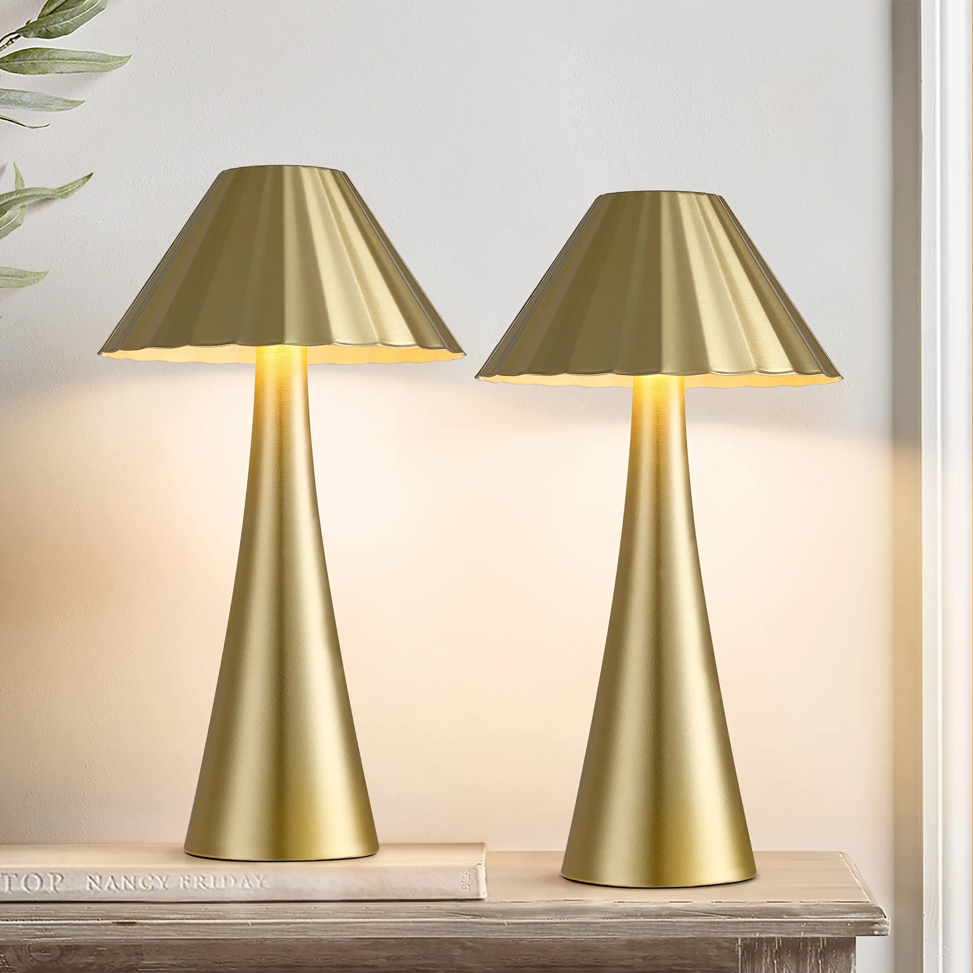 Modern Gold Desk Lamp, 10.5 in · Dimmable (2-Pack), image 2 of 7
