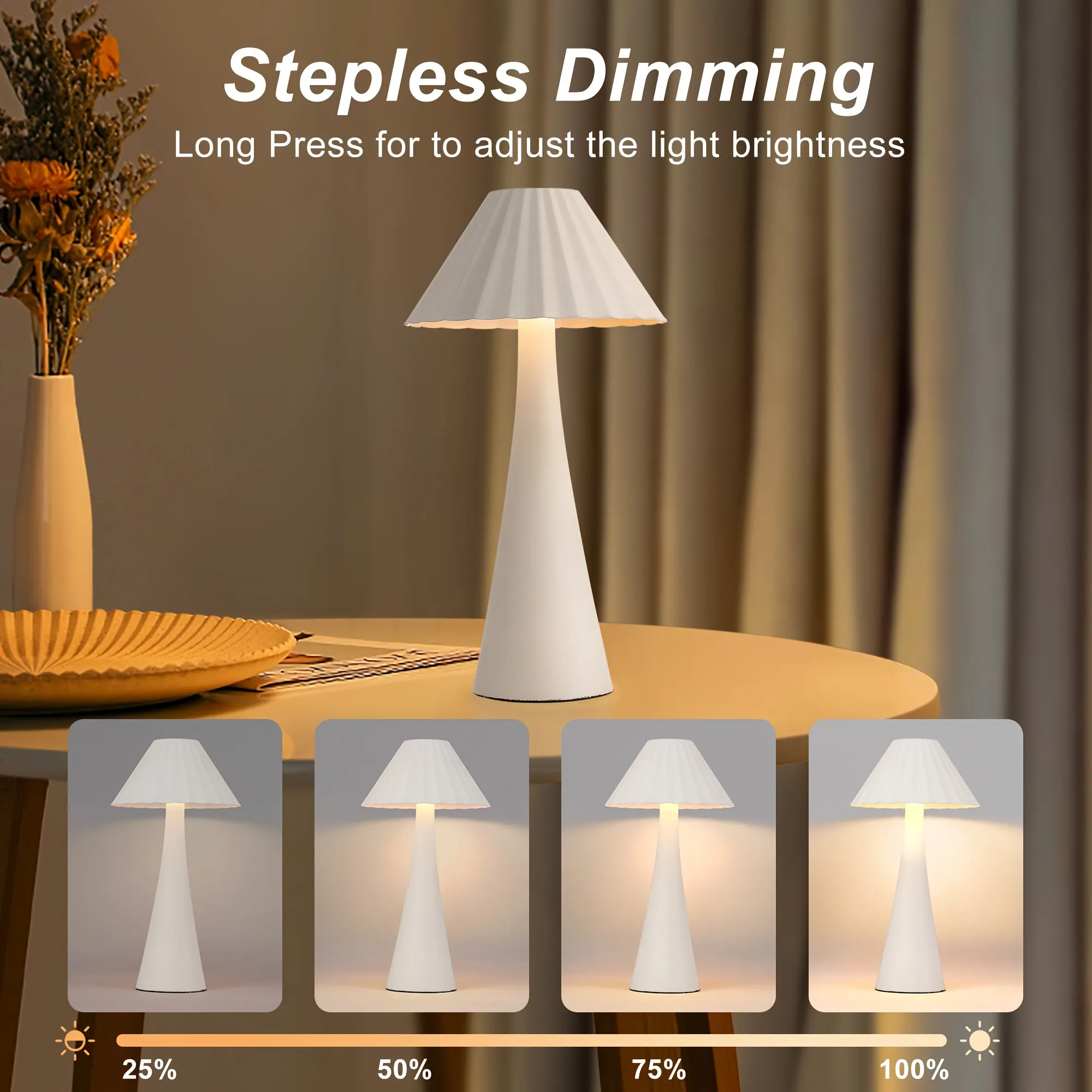 Modern White Desk Lamp, 10.5 in · Dimmable (2-Pack), image 4 of 6