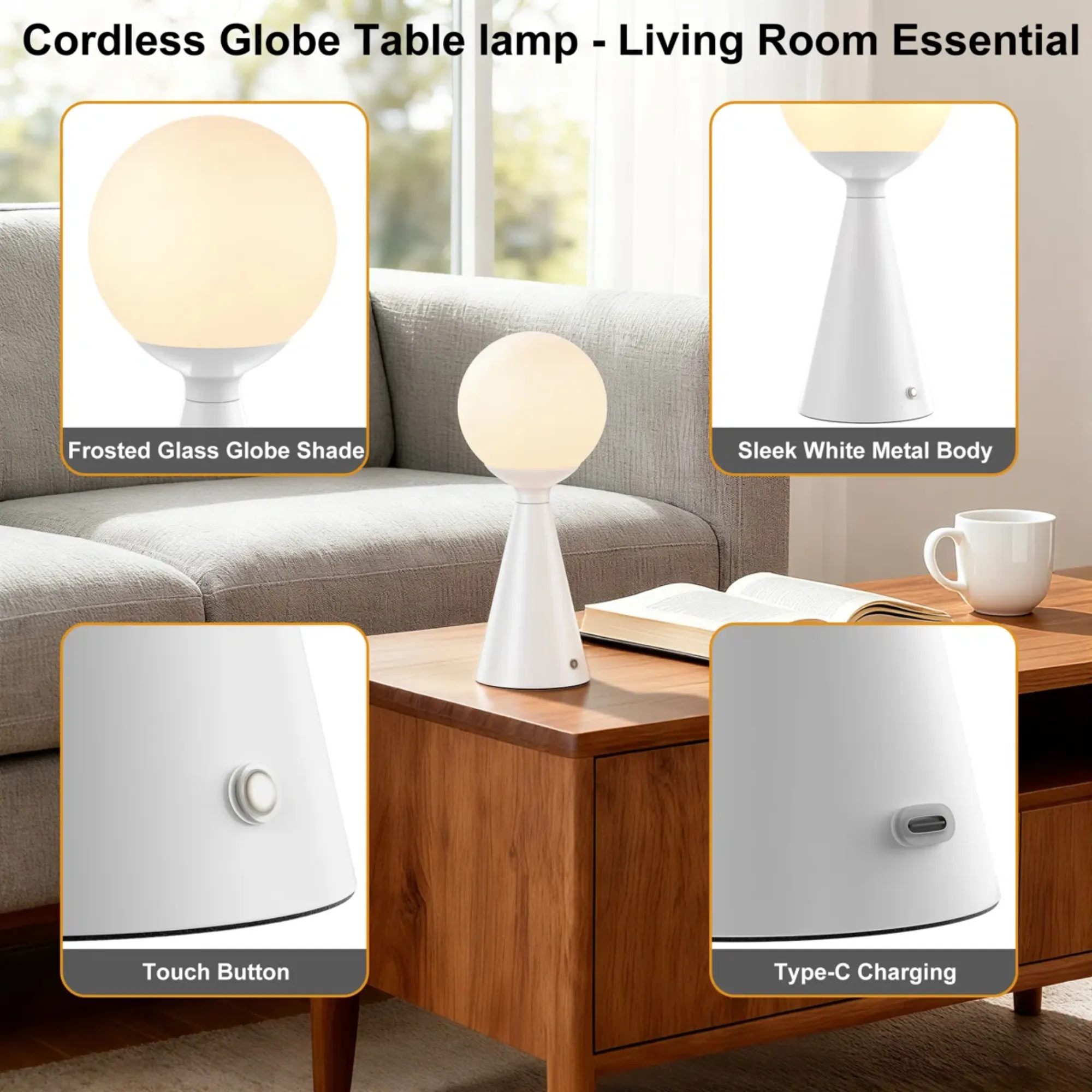 Modern Crystal Desk Lamp, 13 in · Dimmable, image 3 of 7