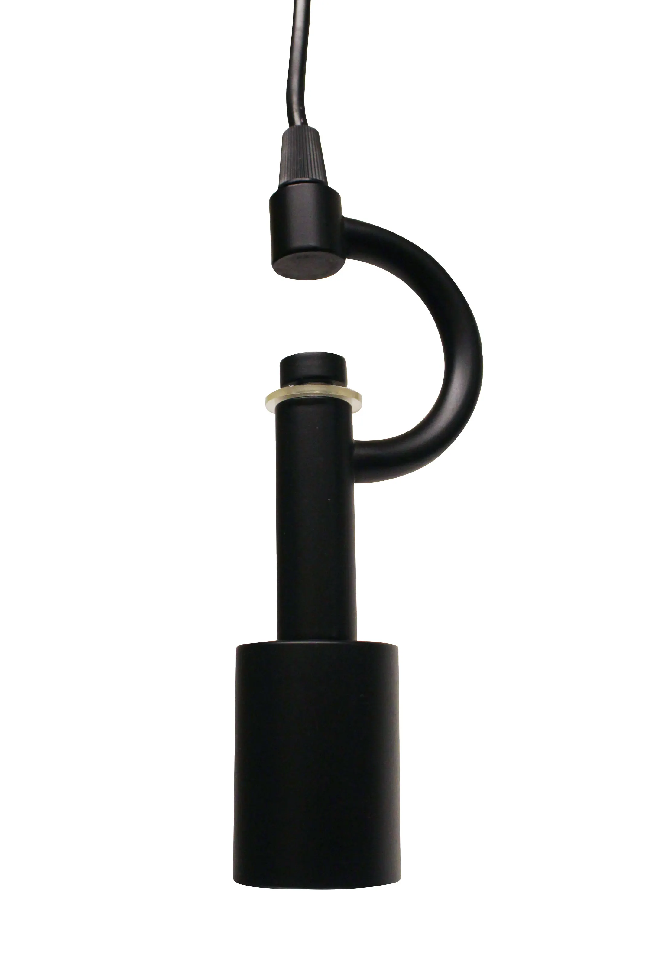 Vintage Matte Black 3-Light Fabric Pendant Light, 8.5 in