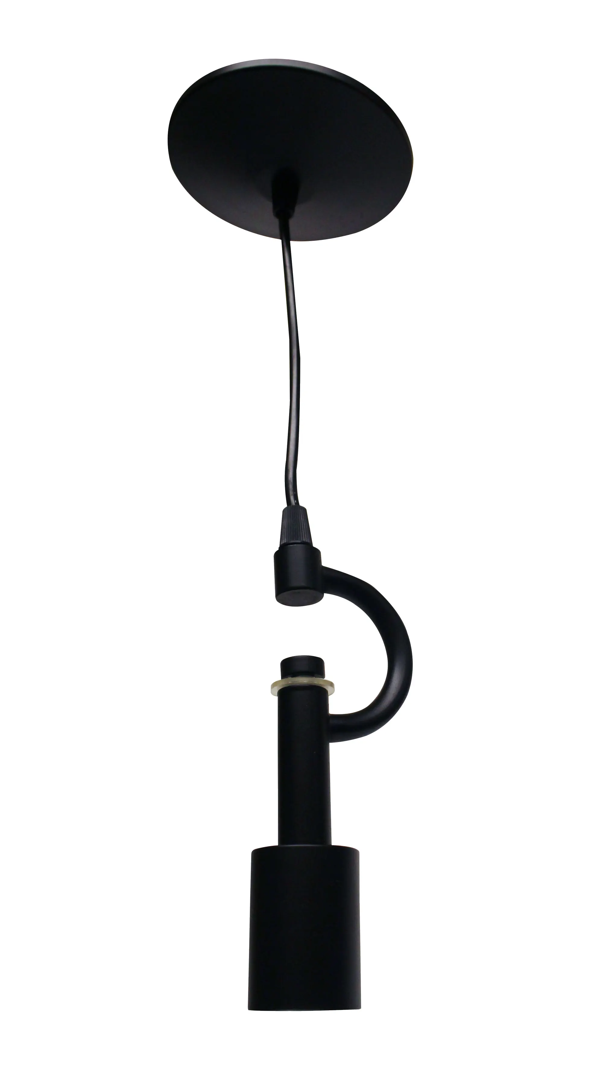 Vintage Matte Black 3-Light Fabric Pendant Light, 8.5 in, image 2 of 5
