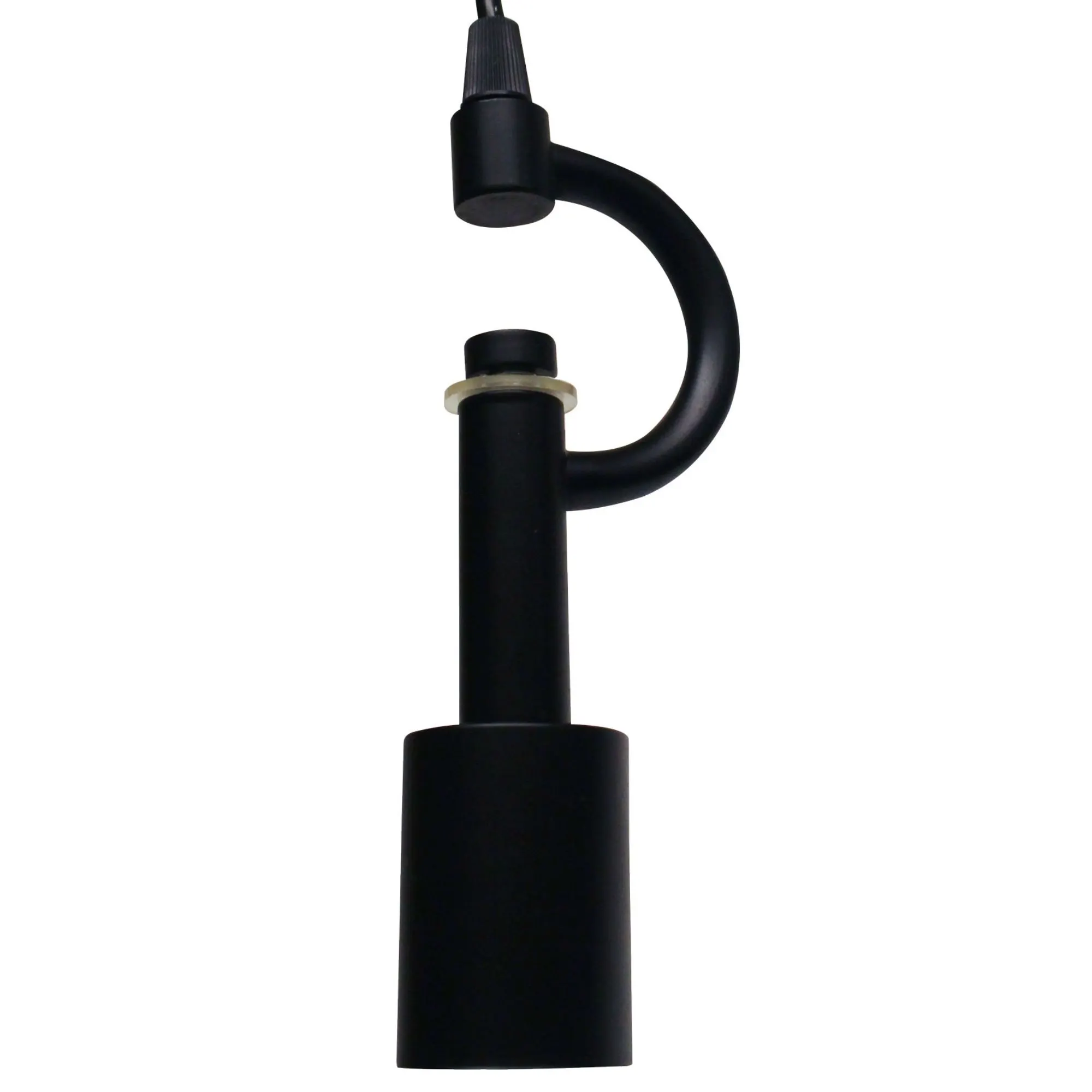 Vintage Matte Black 3-Light Fabric Pendant Light, 8.5 in, image 5 of 5