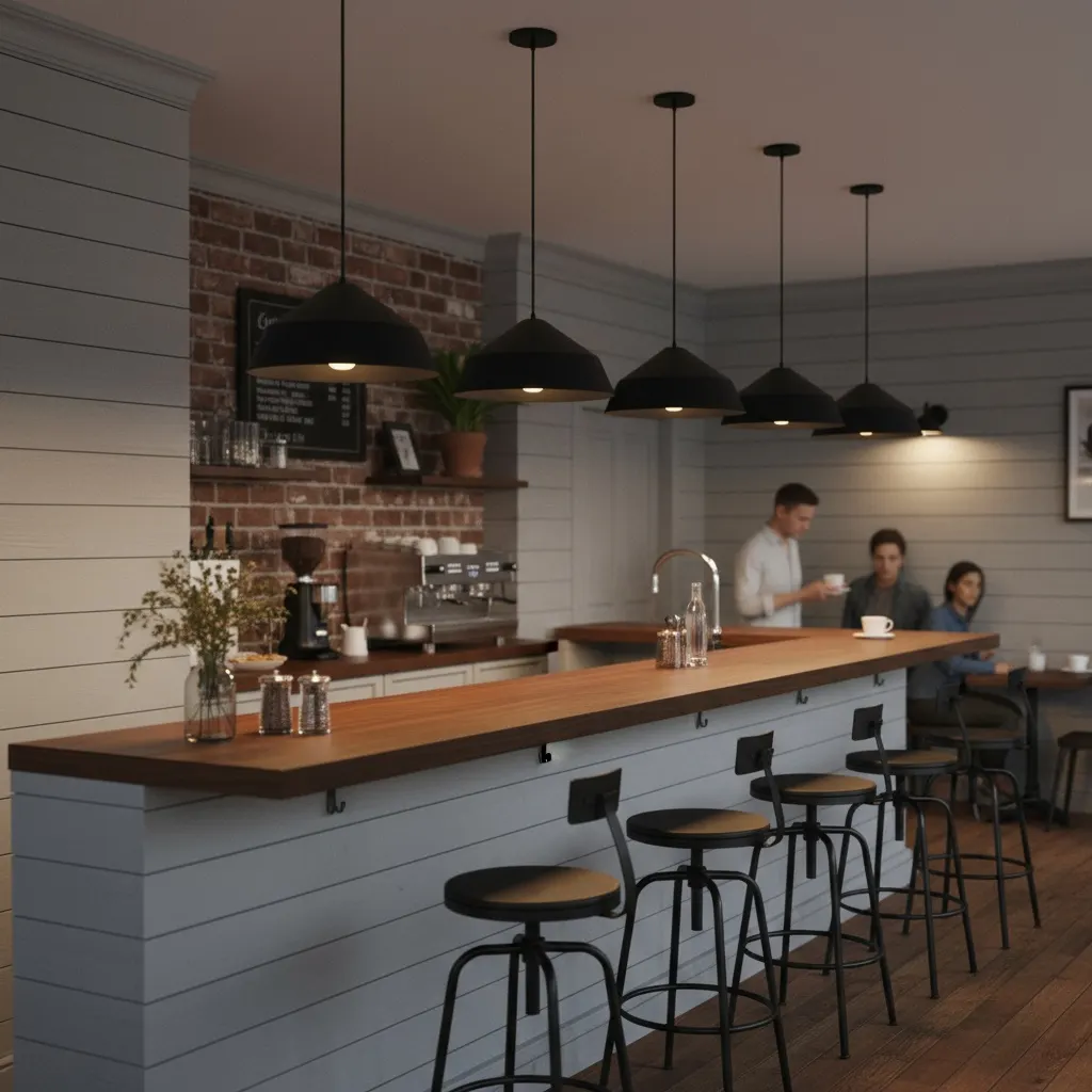 Modern Farmhouse Black Pendant Light, 22 in · Integrated LED
