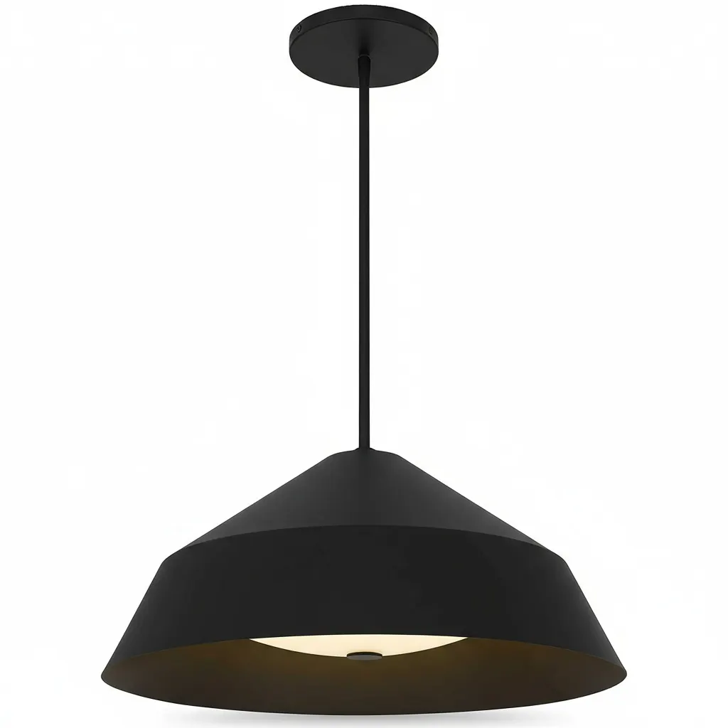 Modern Farmhouse Black Pendant Light, 22 in · Integrated LED, image 3 of 11