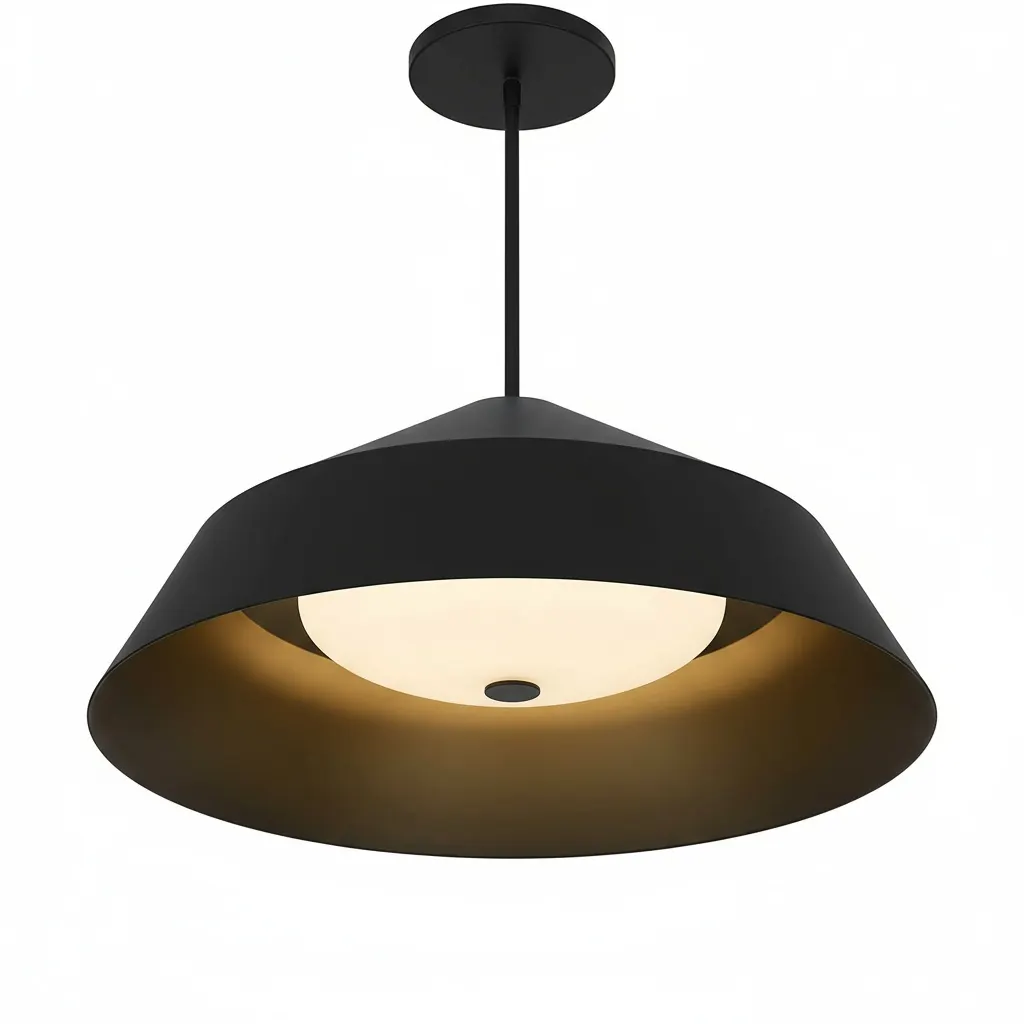 Modern Farmhouse Black Pendant Light, 22 in · Integrated LED, image 5 of 11