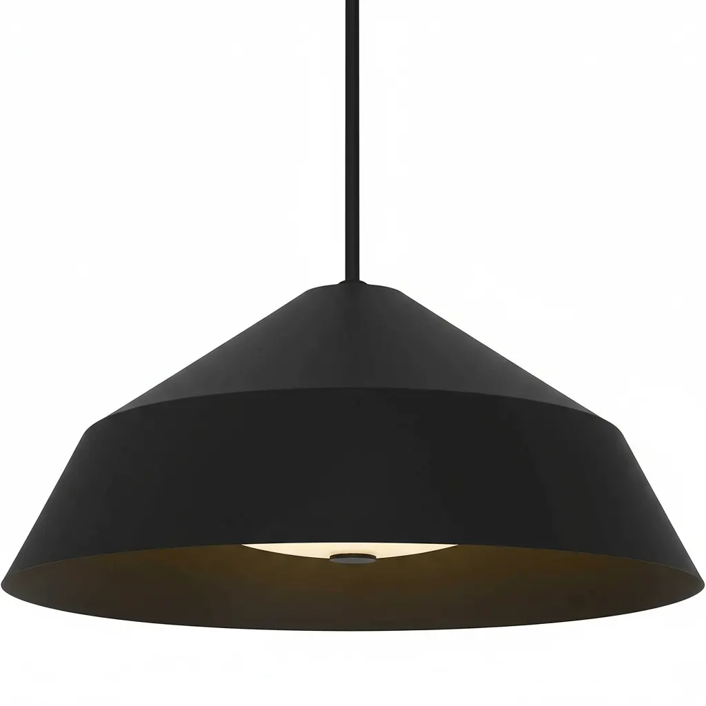 Modern Farmhouse Black Pendant Light, 22 in · Integrated LED, image 6 of 11