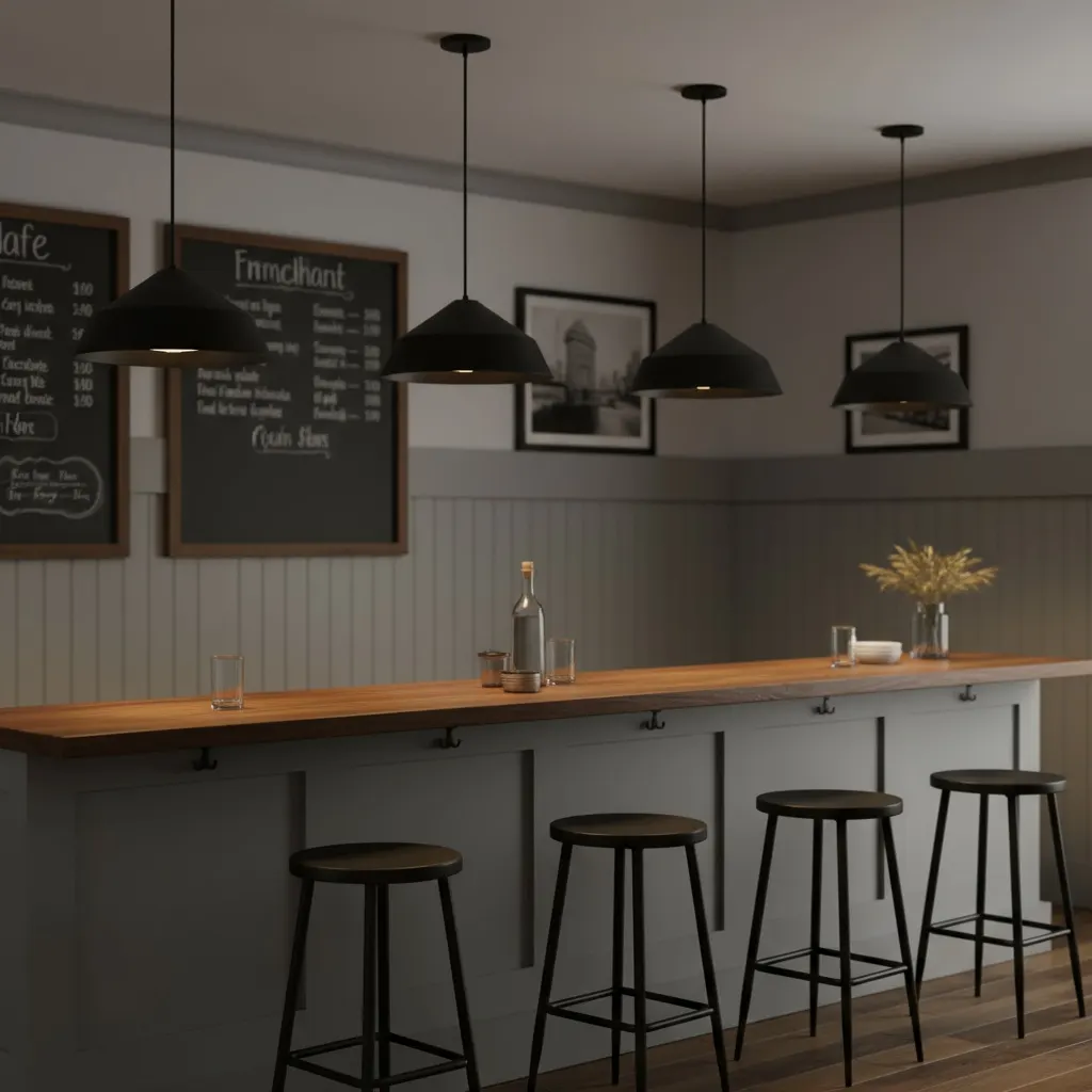 Modern Farmhouse Black Pendant Light, 22 in · Integrated LED, image 9 of 11