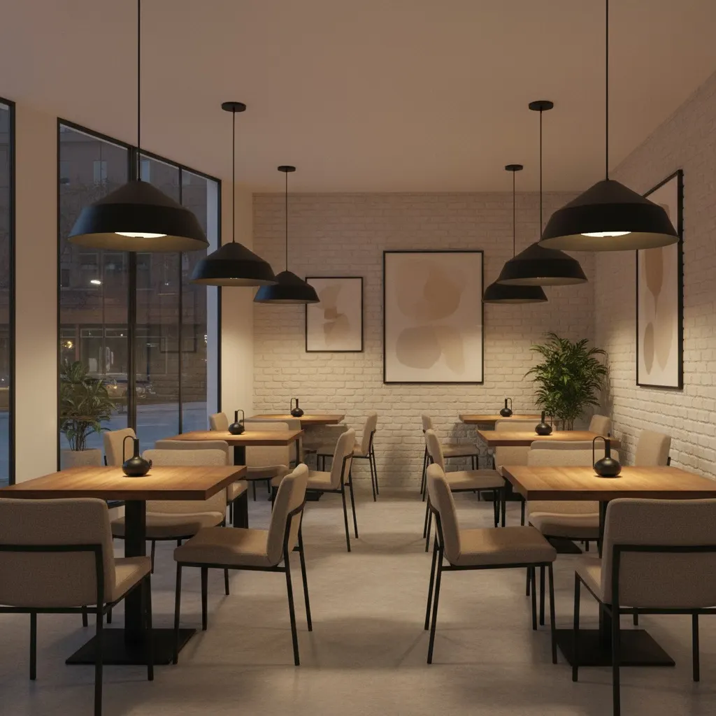 Modern Farmhouse Black Pendant Light, 22 in · Integrated LED, image 2 of 11