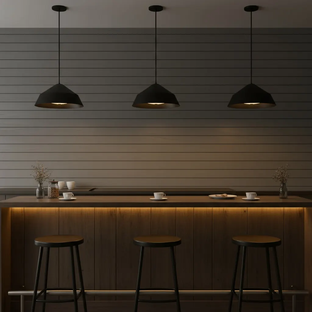 Modern Farmhouse Black Pendant Light, 22 in · Integrated LED, image 10 of 11