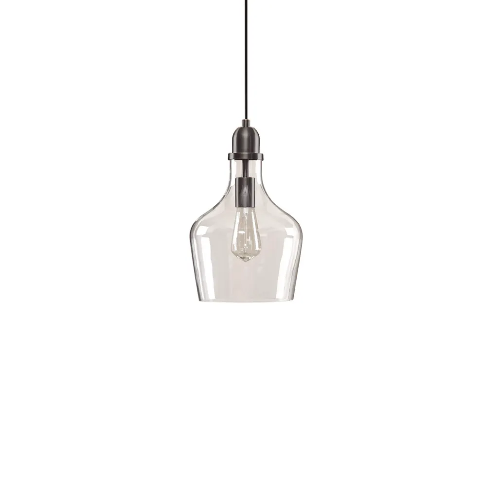 Modern Bronze Clear Glass Pendant Light, 9 in, image 4 of 11