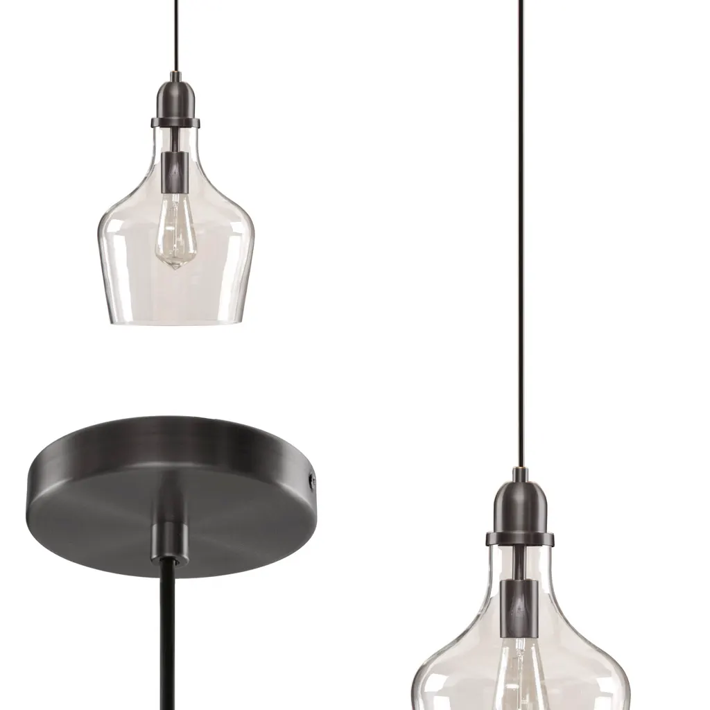 Modern Bronze Clear Glass Pendant Light, 9 in, image 5 of 11